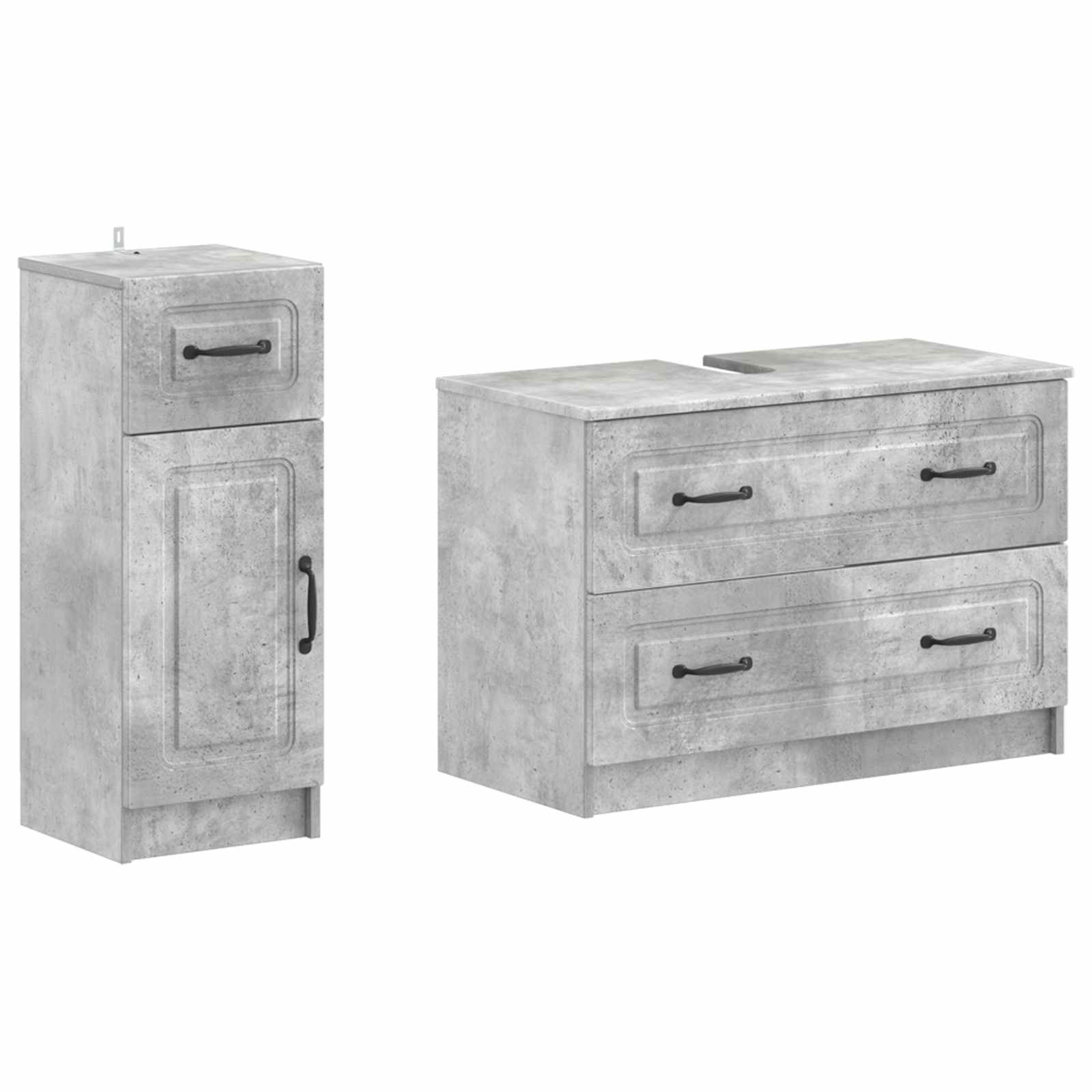 Vidaxl 2 Piece Bathroom Cabinet Set Utrecht Concrete Grey