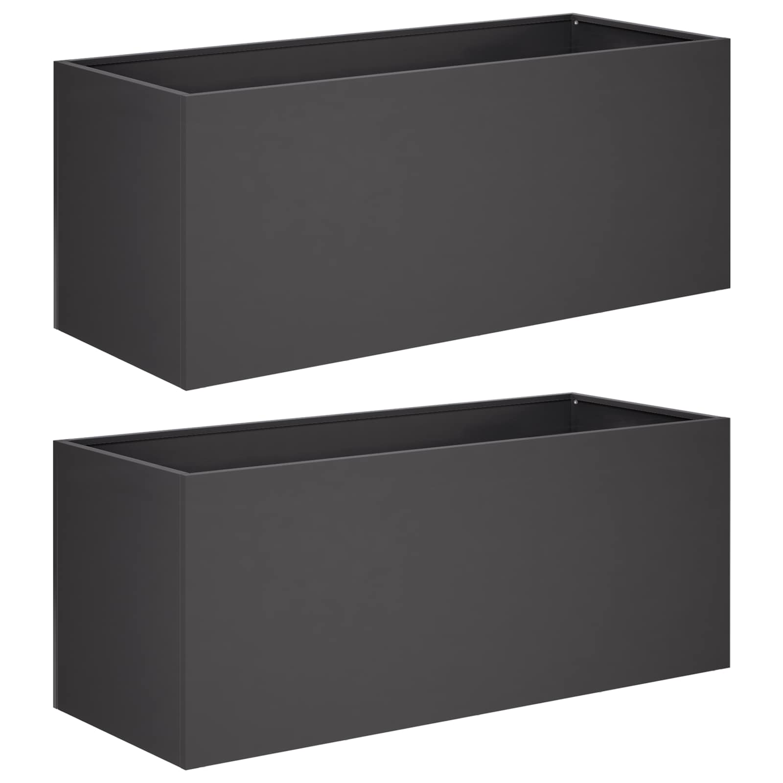 Garten-pflanzgefäß 2 Stk. Schwarz 80 X 40 X 40 Cm Vidaxl