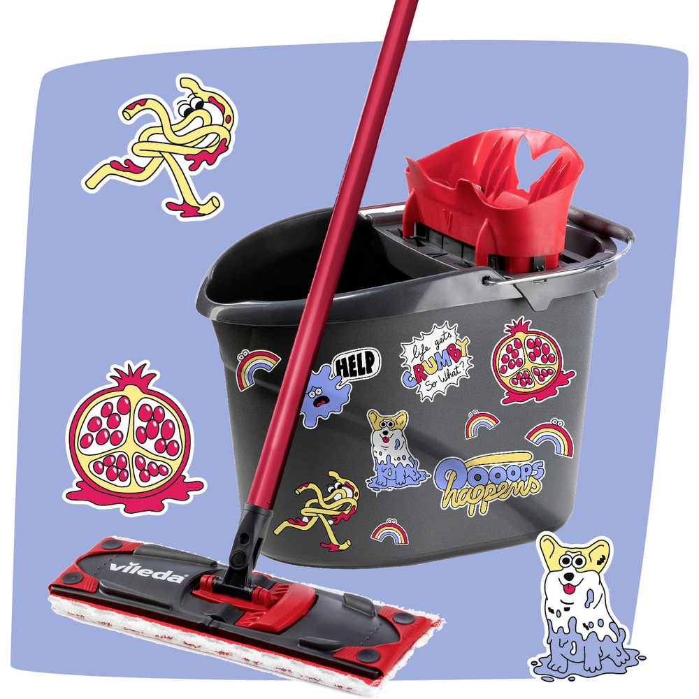 Vileda 183753 Vileda Ultramax My Style Box - Dirt Is Good Bodenwischer-set Anthrazit, Rot 1 St.