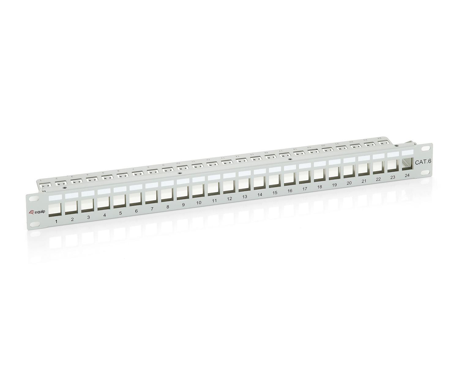 Equip Patchpanel 24ports 1he Cat6 Schirm Ral7035 Geschirmt 43,6x483x91,5mm 767124