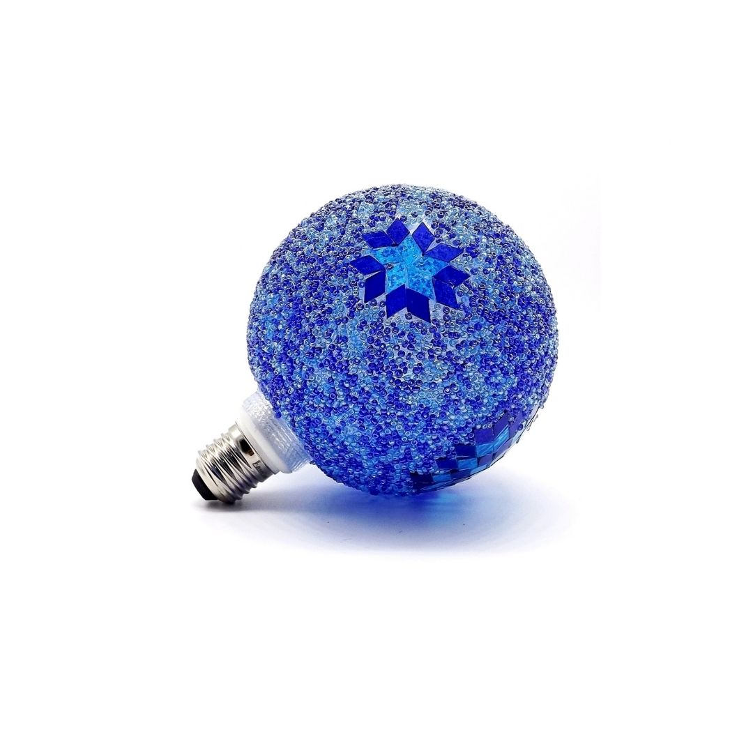 Dekorative Led-globallampe E27 4w G125 Mit Blauen Kristallen