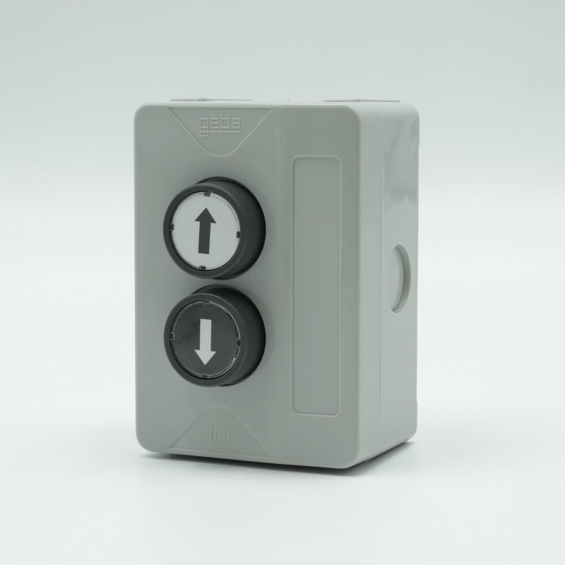 Geba Kdt 2 V2 – Kabelgebundener Drucktaster Für Motorisierte Tore Oder Türen – No 250 V – 2 Tasten – Ip65 – Abs-gehäuse