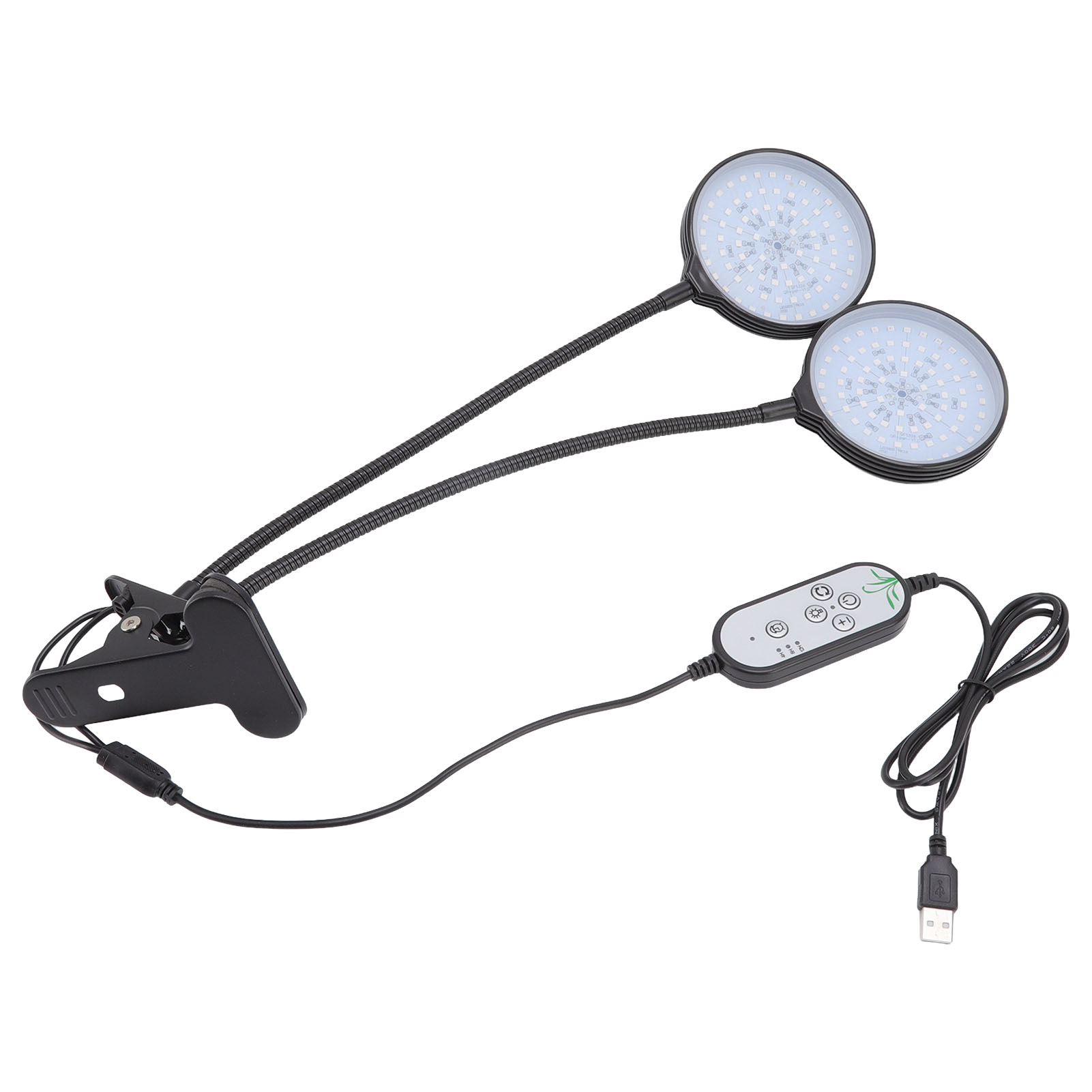30w Led-pflanzenlampe Mit Zwei Leuchtenköpfen, Klemme, 5 Helligkeitsstufen, Für Zimmerpflanzen