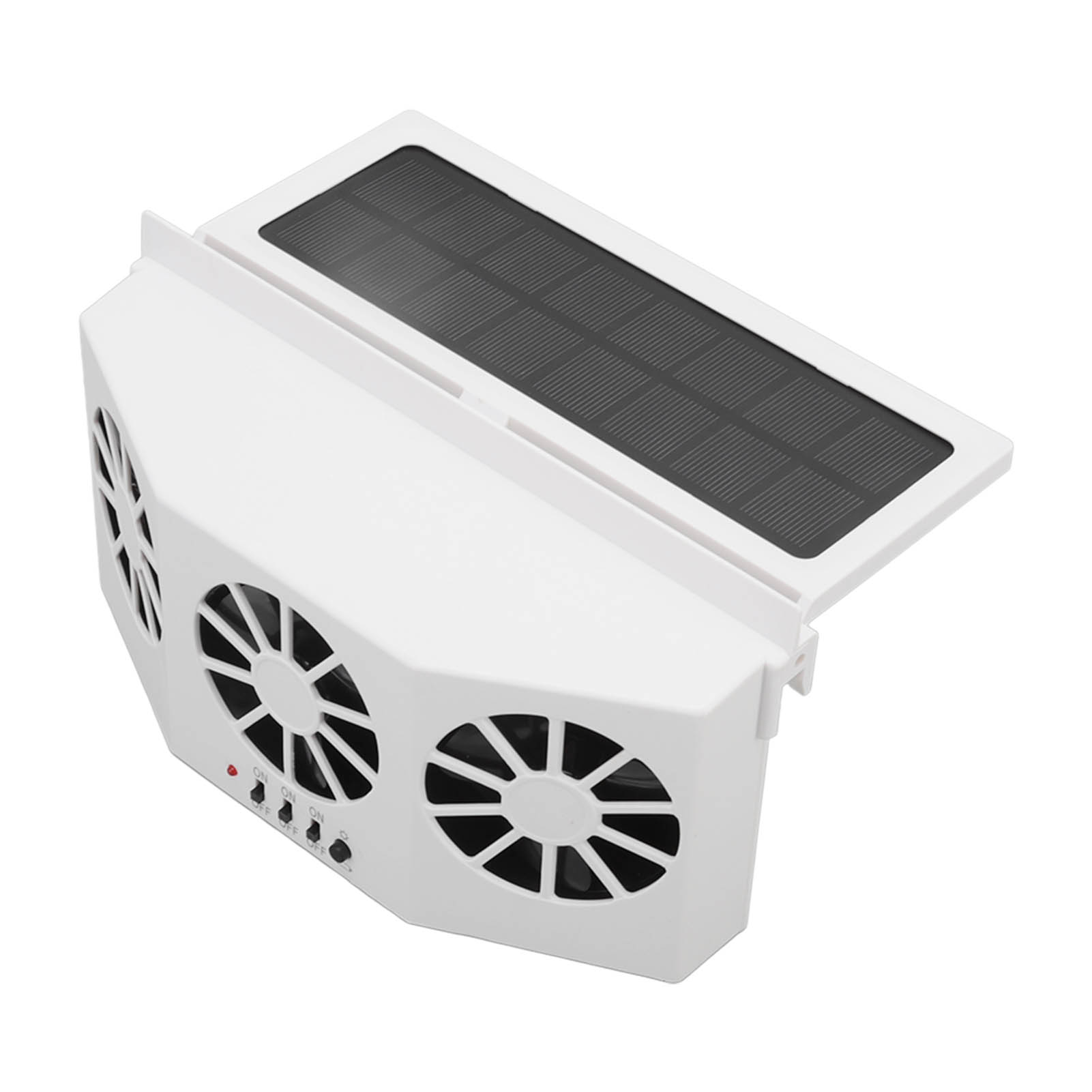 Großer Solar-autoventilator Mit 3 Weitwinkelventilatoren, Lufterfrischer, Energiesparend, Weiß