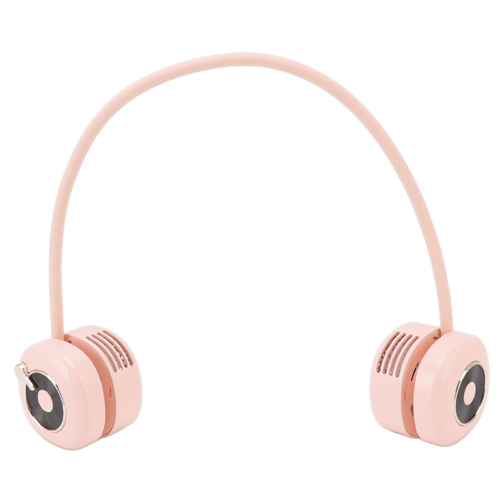 Tragbarer Und Faltbarer 3-w-5-v-nackenventilator Ohne Rotorblätter, Doppelturbine, Led-licht, Usb-ladeanschluss, Pink