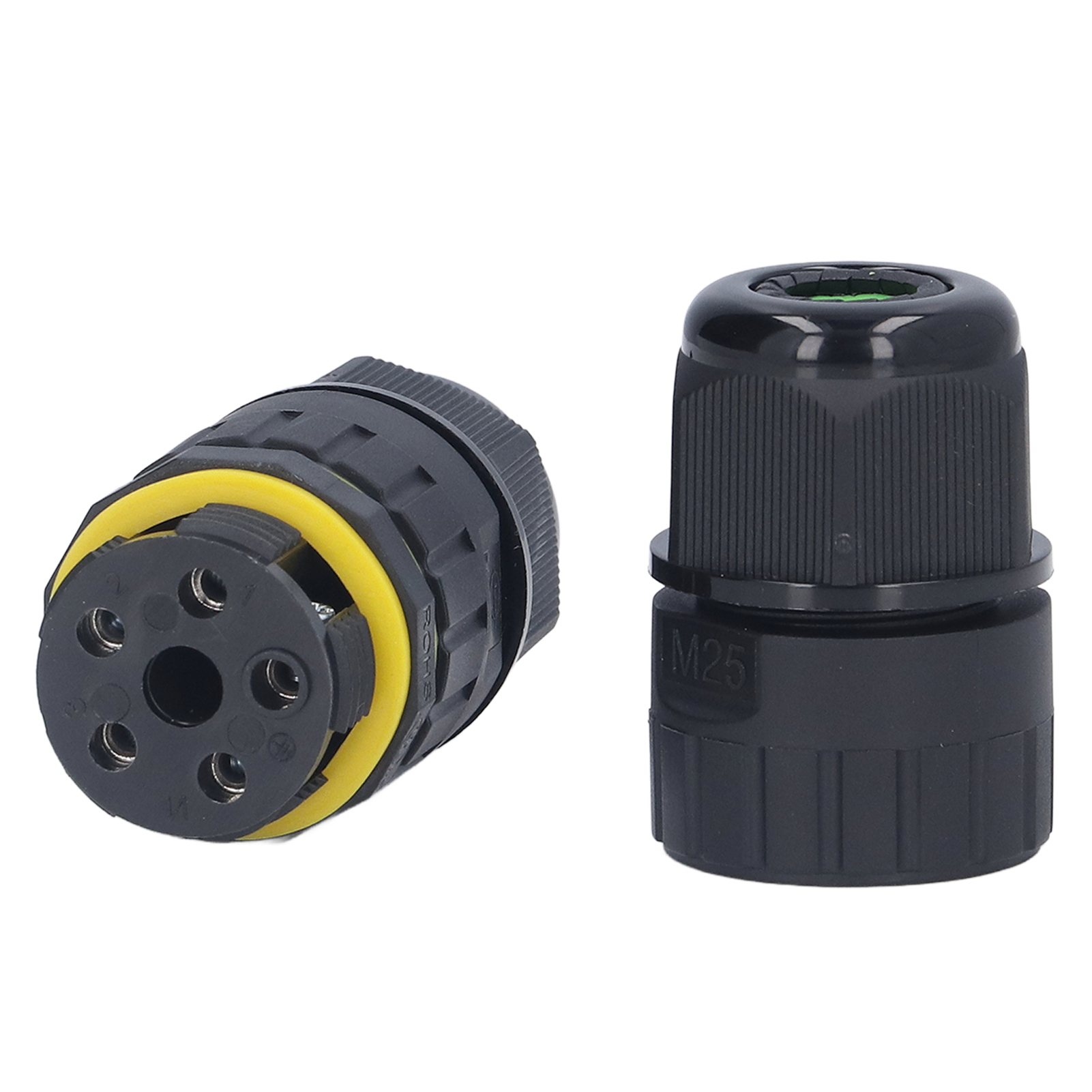 Ip68 Wasserdichter Steckverbinder Für Den Außenbereich, Gerader Durchgang, 5-adrig, M25 10–14 Mm