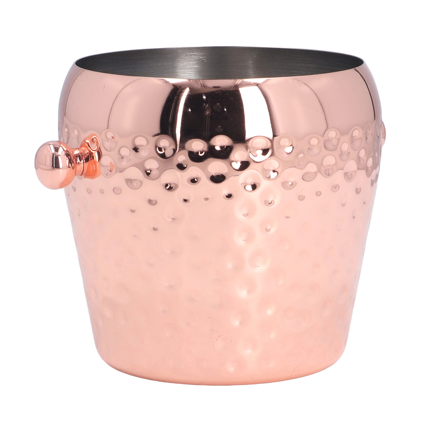 Eleganter Champagnerkühler Aus Edelstahl (1000 Ml), Tragbar Und Mit Eis Befüllbar, Ideal Für Bars, Partys Und Clubs. Kupferfarben.
