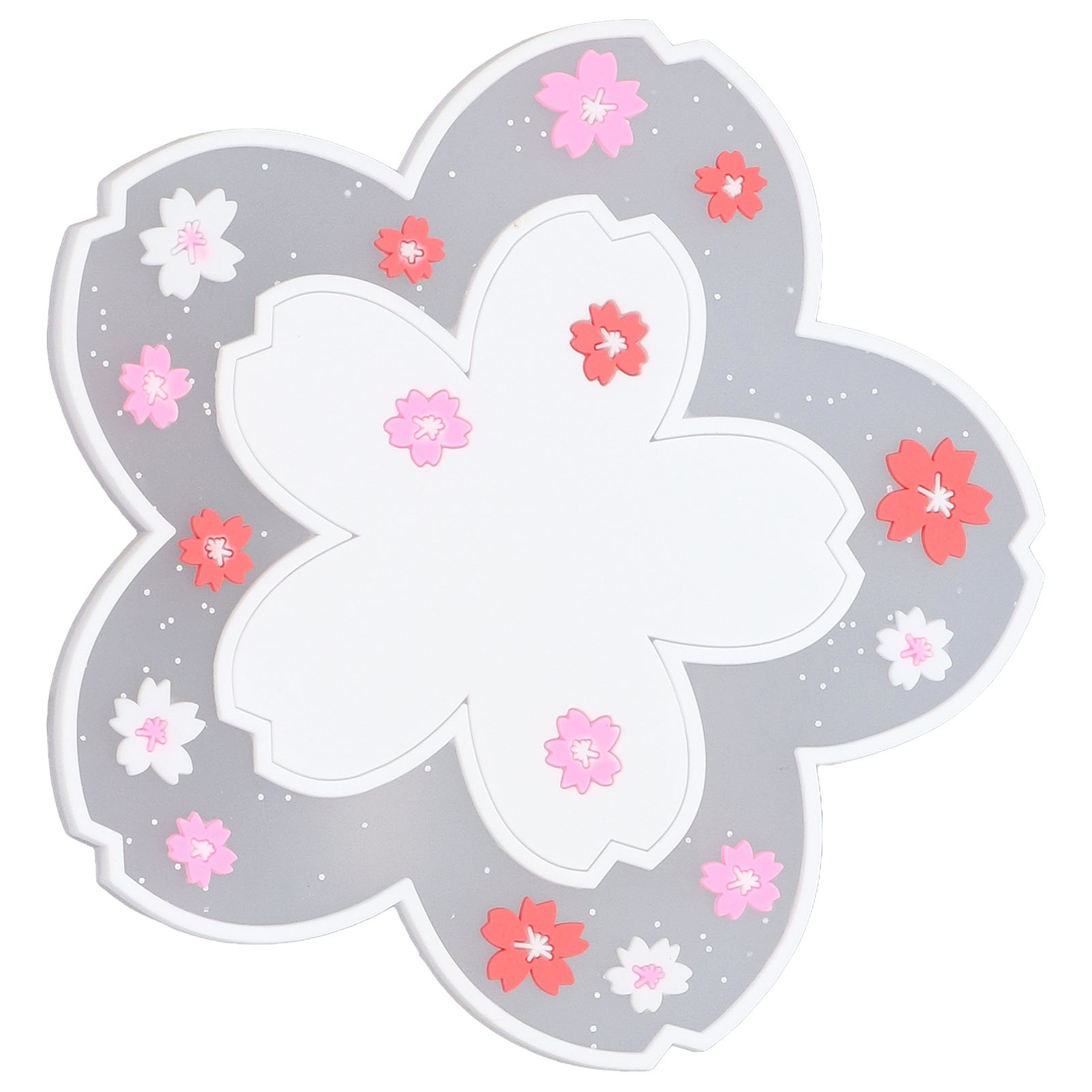Sakura Untersetzer, Ca. 11,5 Cm, Hitzebeständig, Strapazierfähig, Rutschfest, Pvc, Elegantes Design, Für Tassen Und Gläser, Weiß