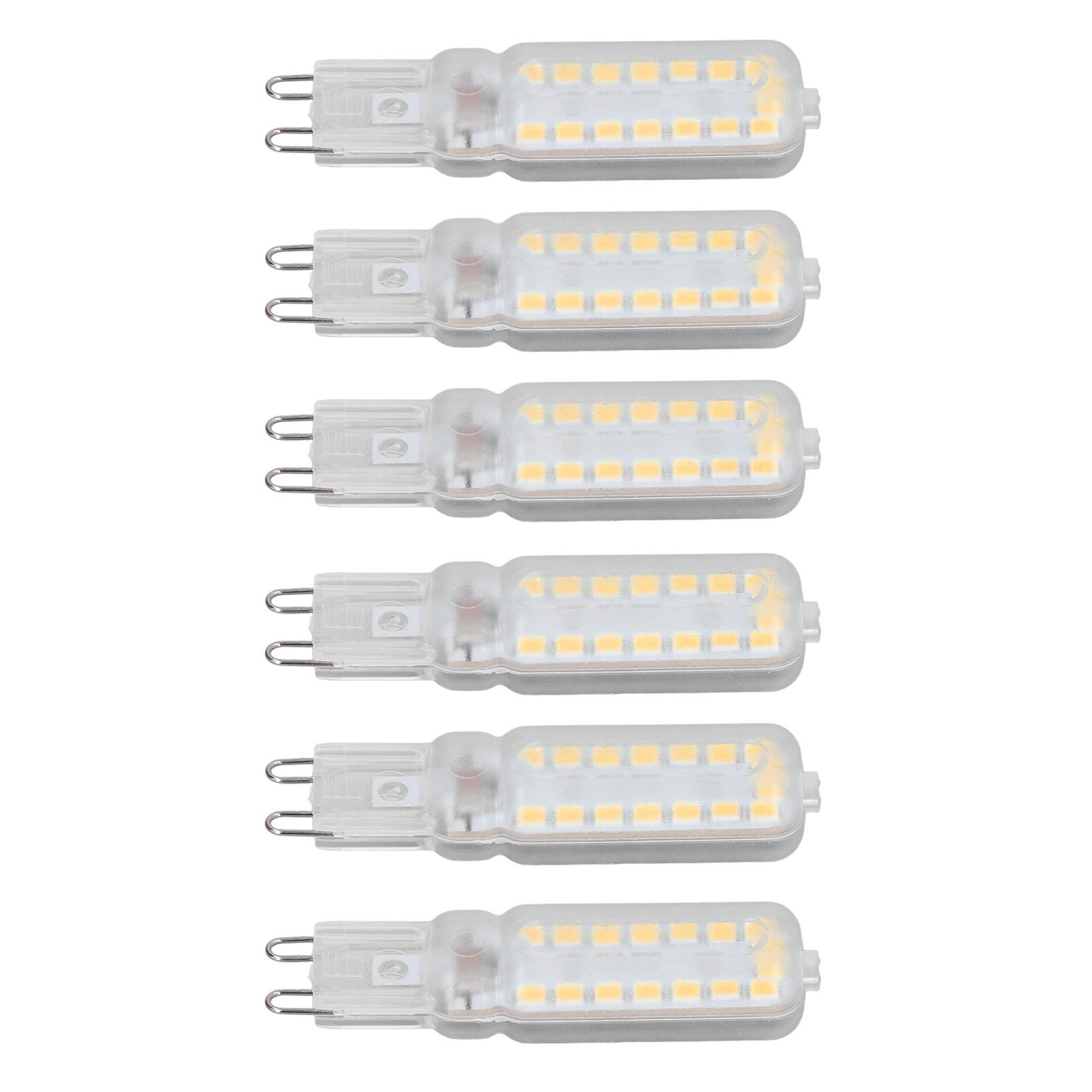 6er-pack Dimmbare G9-led-lampen (7 W), 360°-beleuchtung, Warmweiß, 220–240 V, Für Wand-, Tisch- Oder Schranklampen