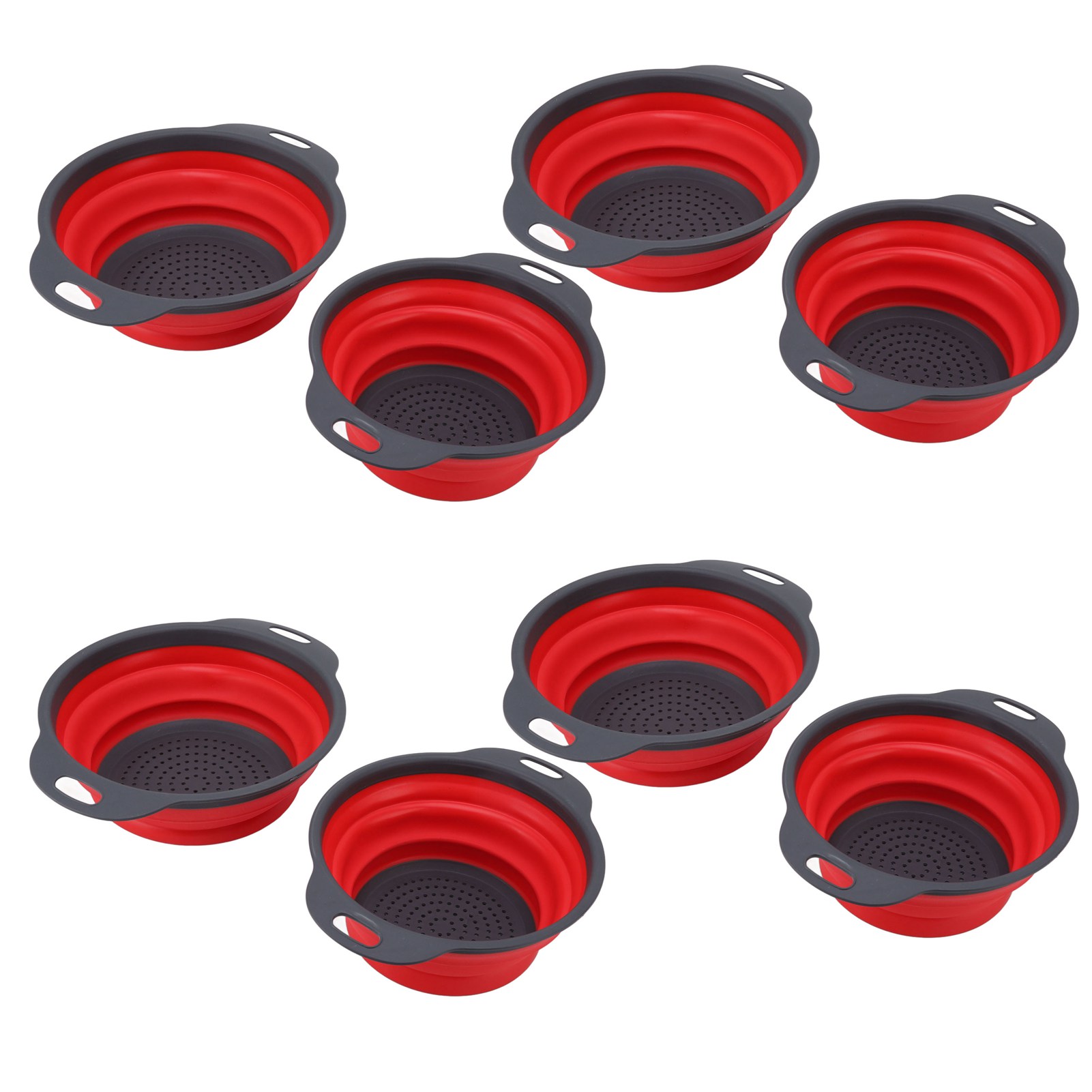 8-teiliger Faltbarer Abtropfkorb, Ergonomisches Design, Geruchsneutral, Langlebig, Ideal Zum Waschen Von Obst Und Gemüse