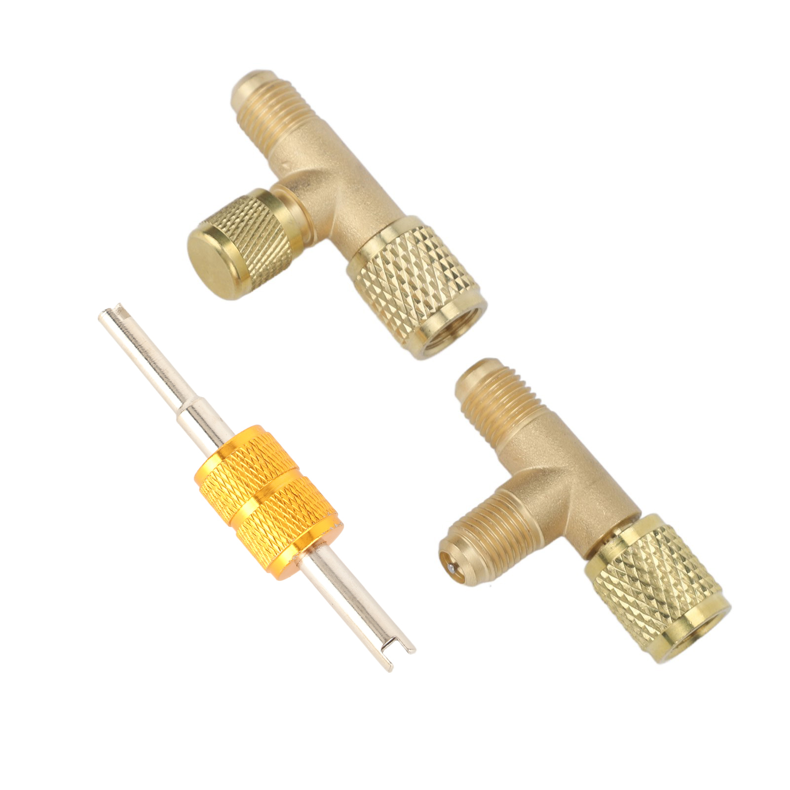 1/4-zoll-ventilkern-messing-t-stück-adapter-schnellkupplungs-zugangs-t-stück-anschlüsse Für Vakuummeter R22 R12 R134 Kältemittel