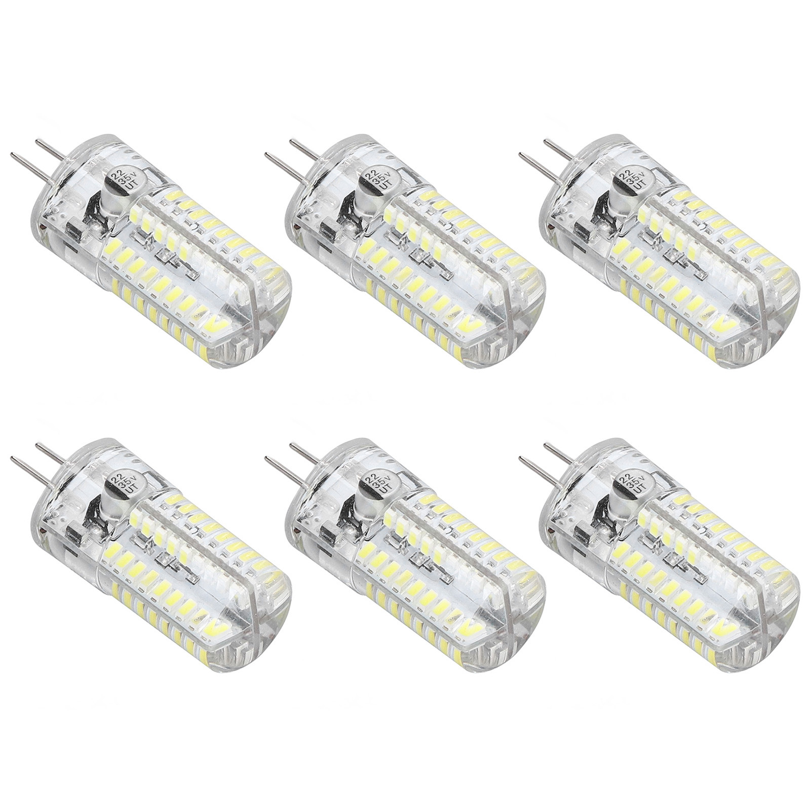6er-pack G4-led-lampen Mit Bipolar-sockel, 5 W, Maiskolbenform, Für Außen- Und Innenbeleuchtung, Reinweißes Licht (6000–6500 K).
