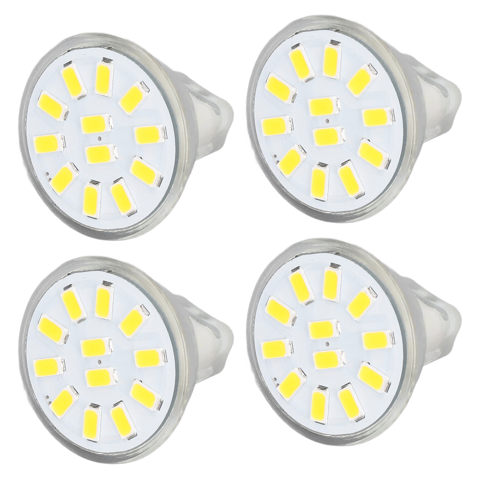 4er-set Mr11 Led-spotlampen Mit Doppelnadelsockel, 360°-wärmeableitung, 3 W, 12 Leds, Warmweiß