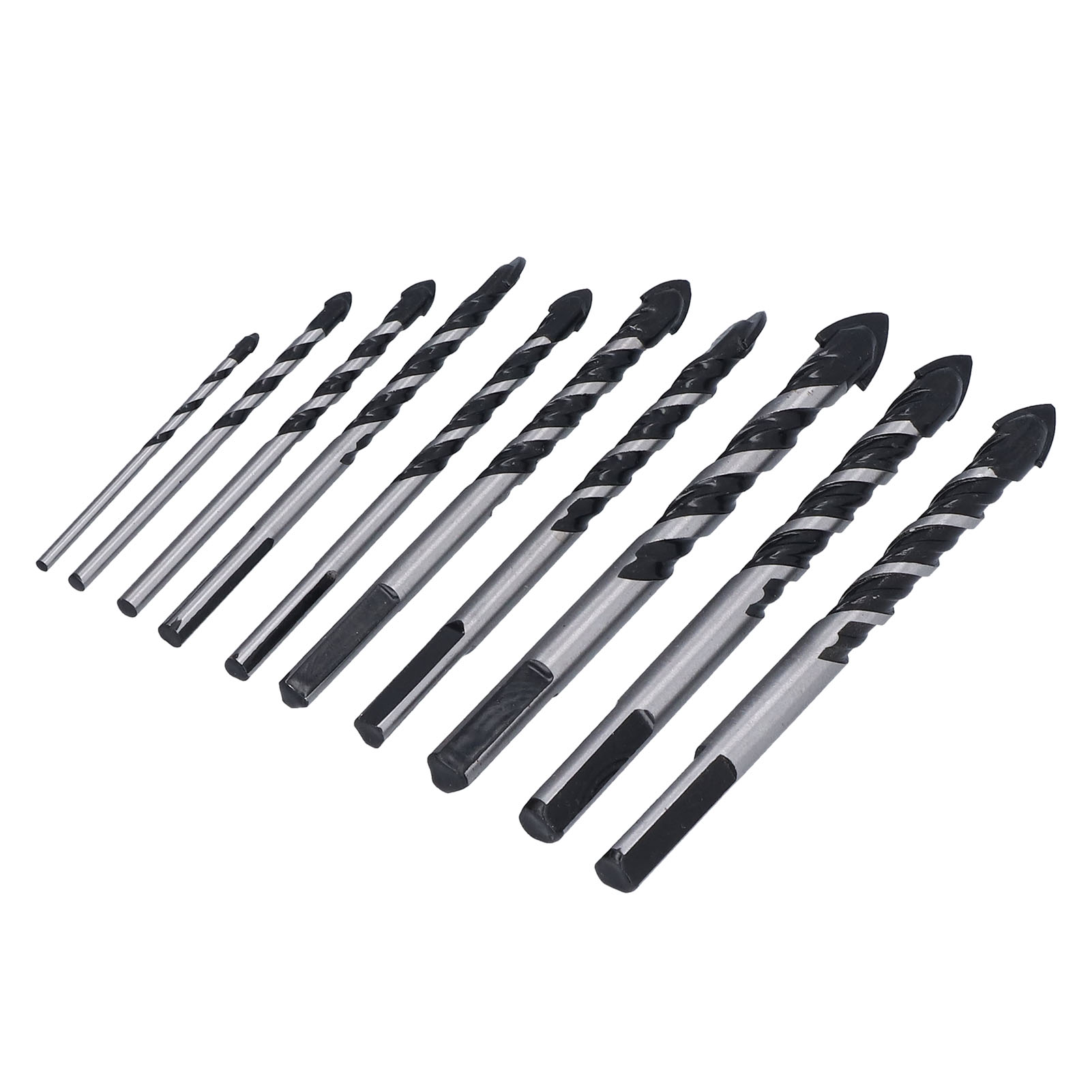 10-teiliges Steinbohrer-set Mit Robusten Hartmetallspitzen Und Aufbewahrungskoffer Für Fliesen, Ziegel, Zement Und Beton