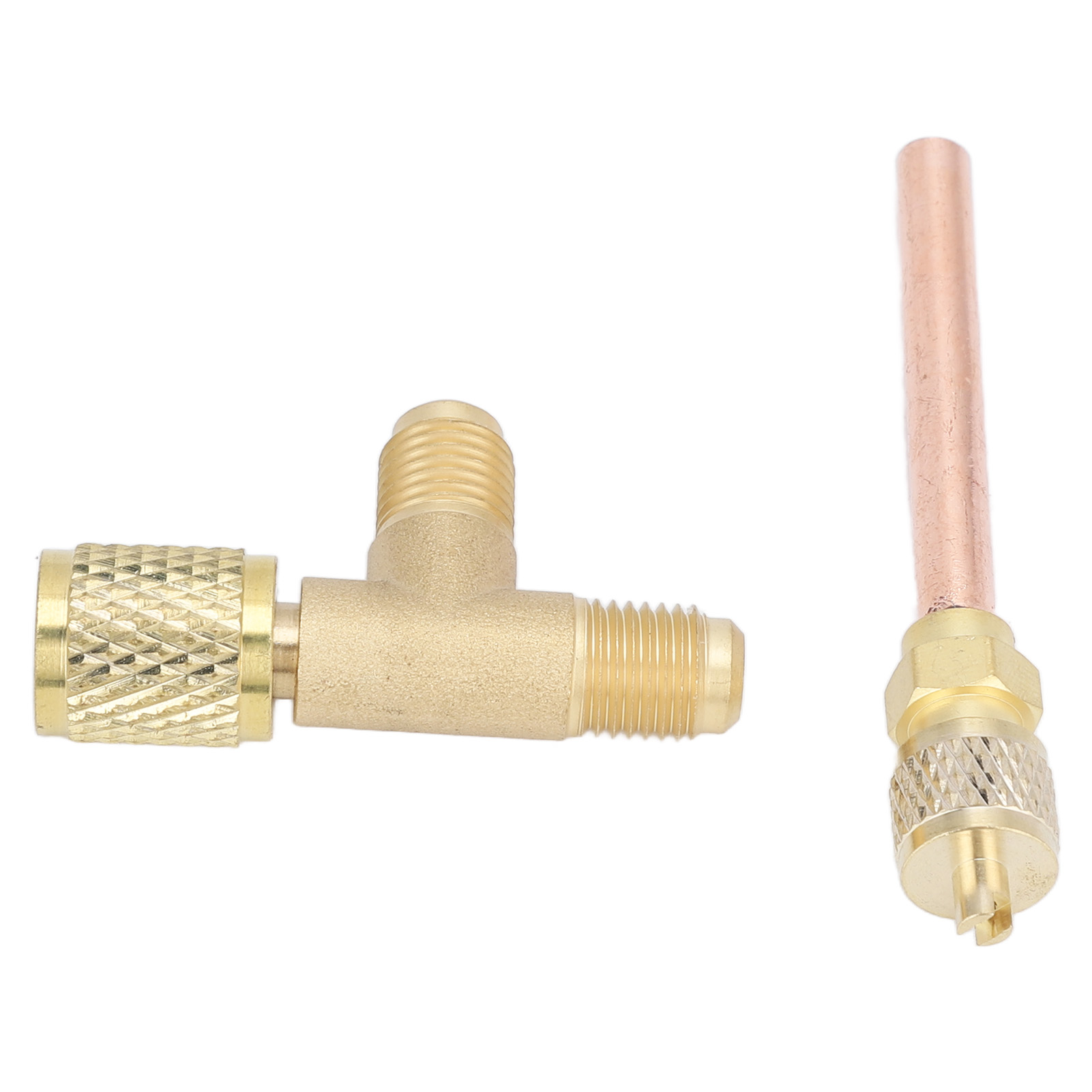 1/4-zoll-sae-t-stück-adapter Mit Integriertem Ventileinsatz, Schnellanschluss Und Doppelter Abdichtung Für Vakuummeter Der R22-, R12- Und R134-räucherungen
