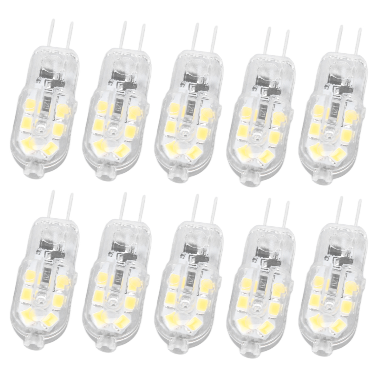 10 Stück G4 Led-lampen, Dimmbar, Hohe Farbwiedergabe, Transparentes Gehäuse, Für Gartenbeleuchtung, 12 V Dc, Weißes Licht