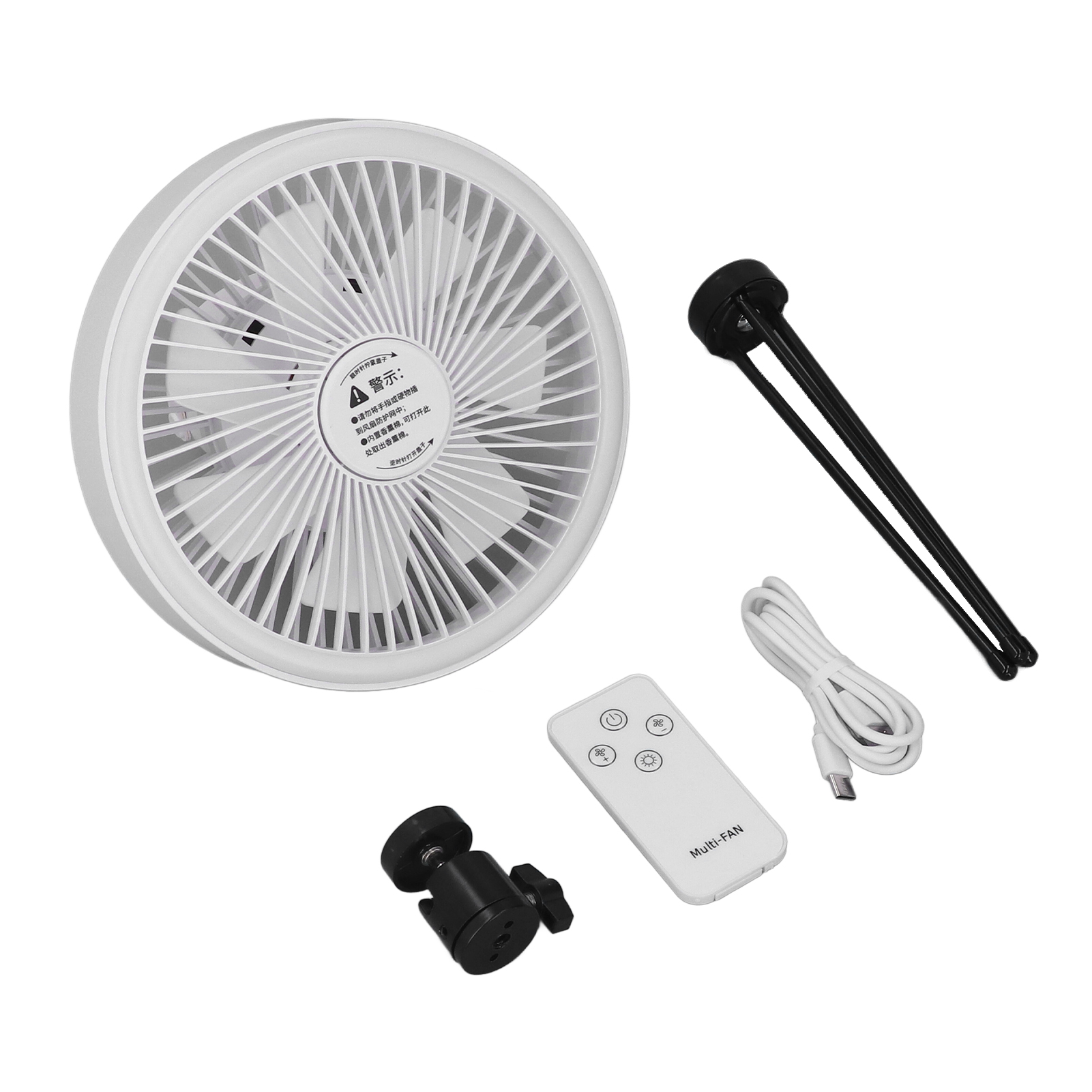 Tragbarer Stativventilator, Usb-aufladbar, Campingventilator Mit Led-licht Für Zelt Und Outdoor-aktivitäten