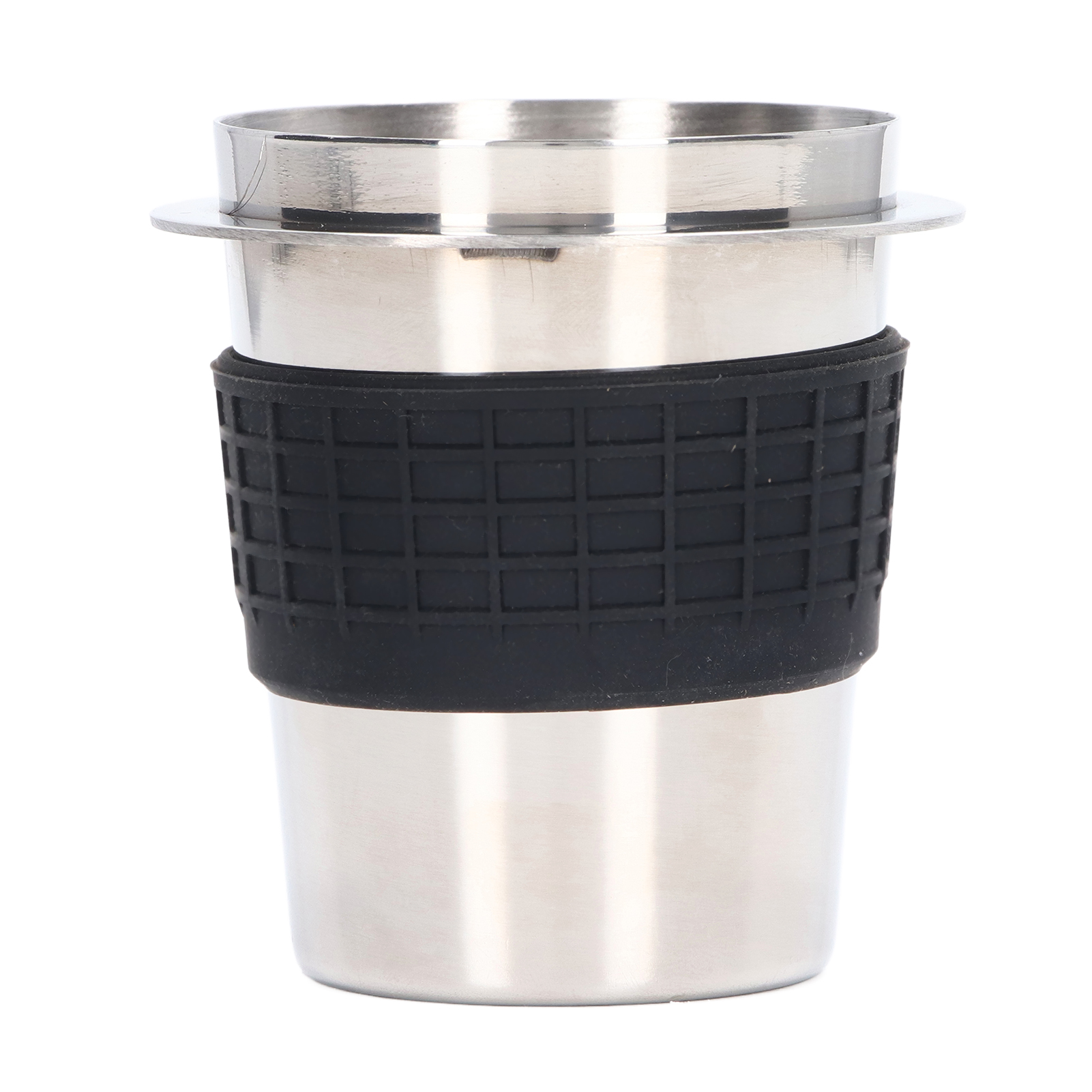 58 Mm Kaffeelöffel Aus Edelstahl Mit Griff Für Kaffeemaschine Und Silikonring. Farbe: Edelstahl.