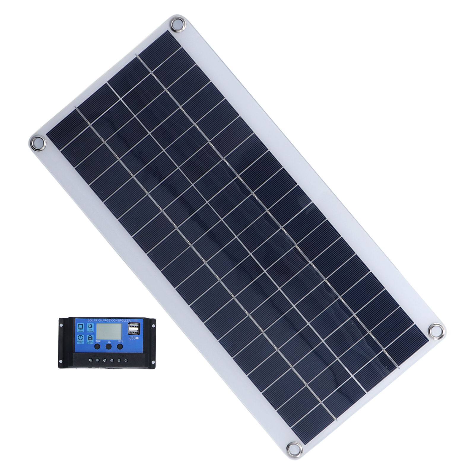 Tragbares Solarmodul-set Mit 8 W Monokristallinen Siliziumzellen Und 10-a-laderegler Für Wohnmobile, Schiffe Und Camping