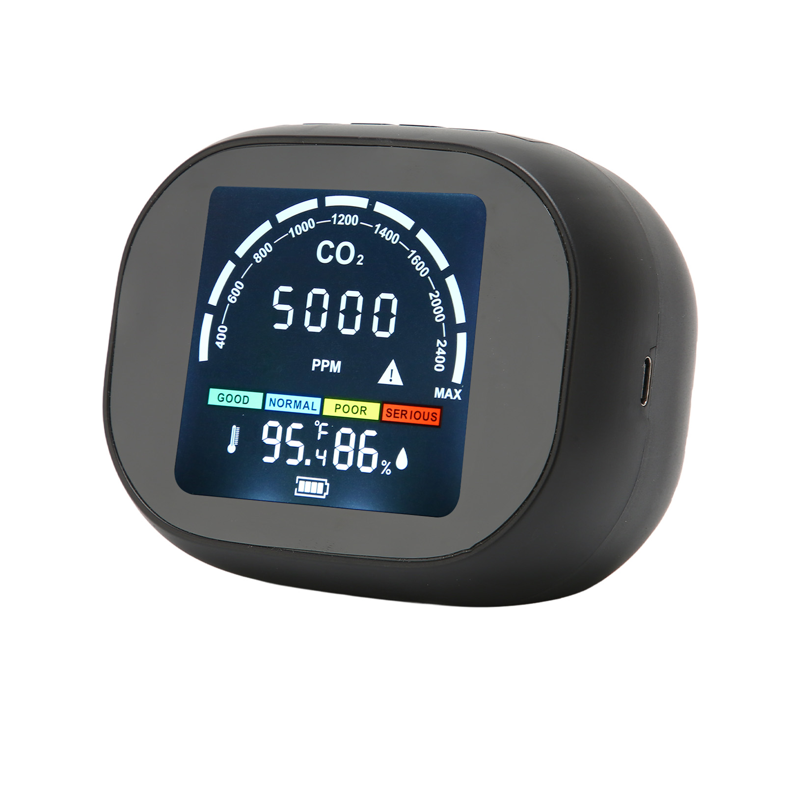 Kompaktes Infrarot-thermometer-hygrometer Mit Alarmfunktion, Hoher Genauigkeit Und Übersichtlichem Display, Für Zuhause Oder Büro.