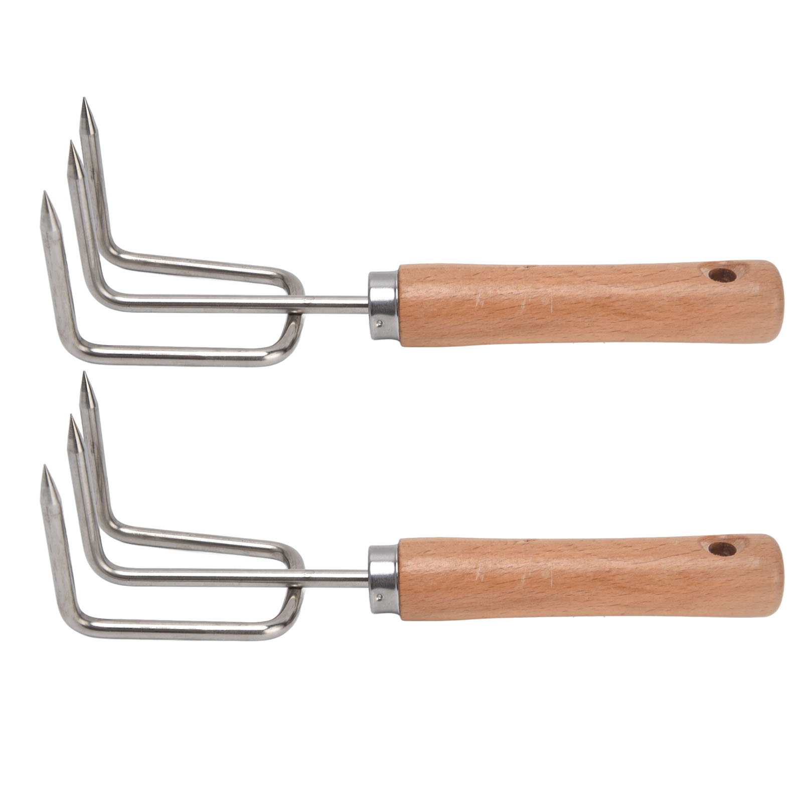 2-teiliges Gartenrechen-set Mit Holzgriff Und Edelstahlgriff