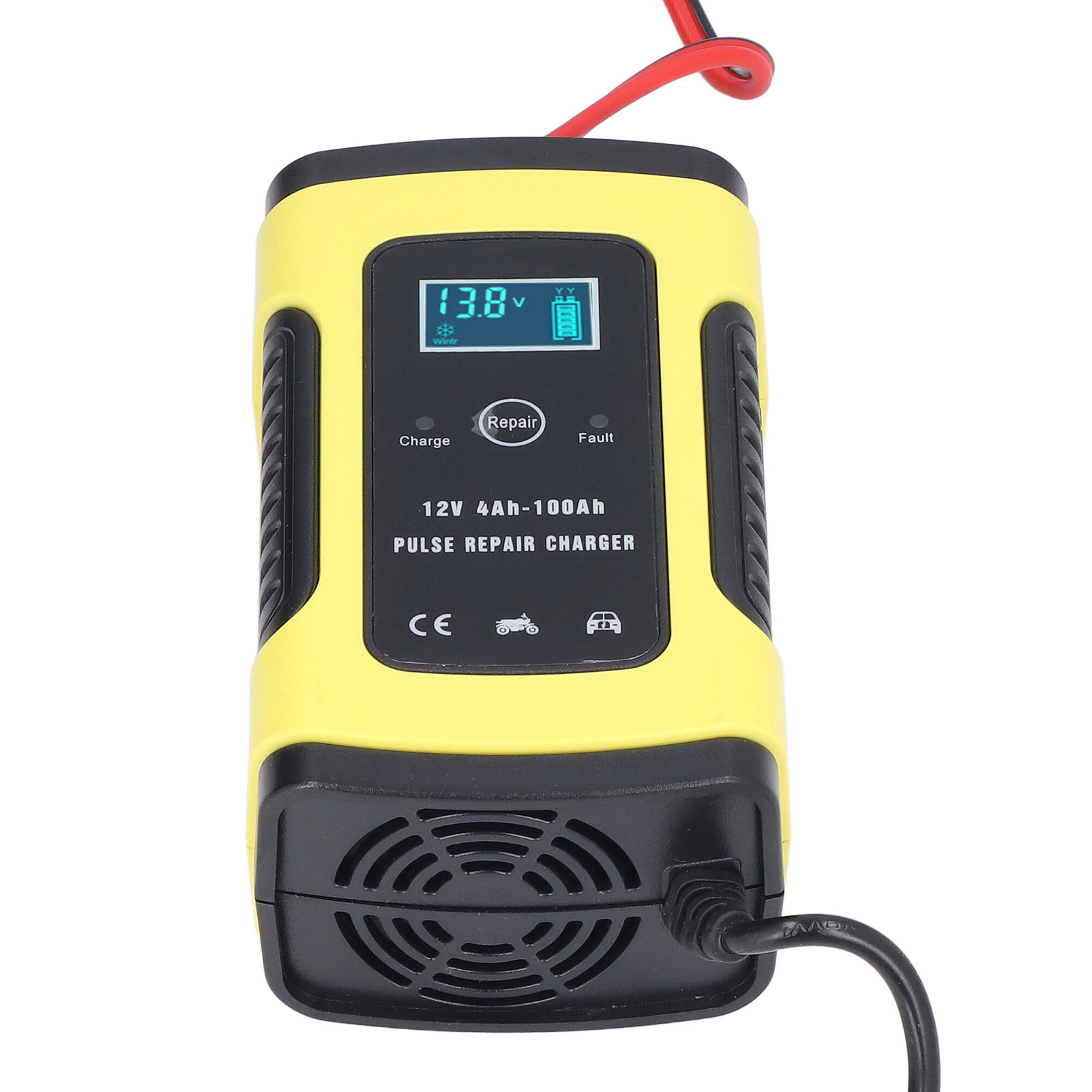 Autobatterieladegerät 12v 6a Leiser Lüfter Automatisches Autobatterieladegerät Für 4ah Bis 100ah Lkws Motorräder Dreiräder