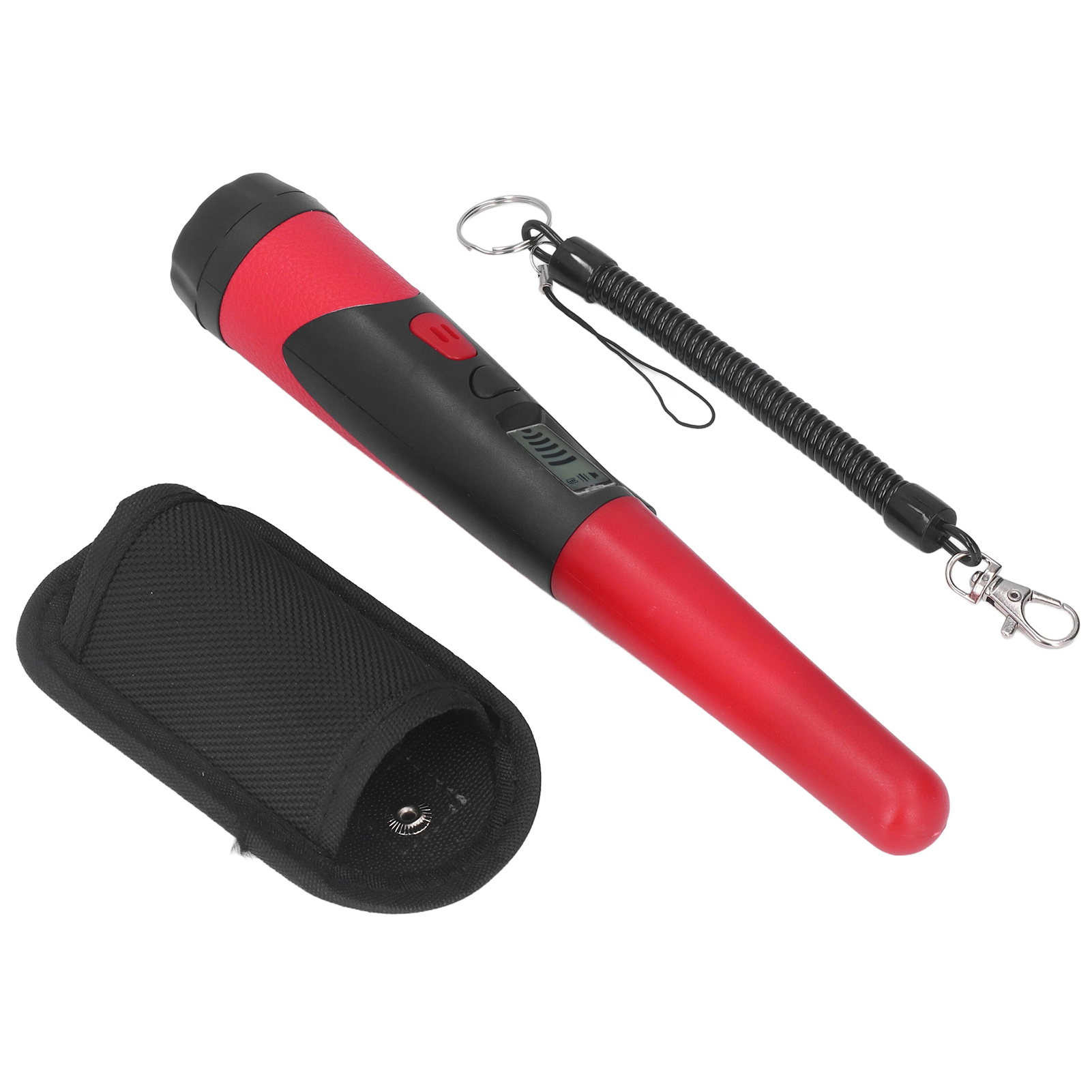 Professioneller, Hochempfindlicher, Tragbarer Handmetalldetektor Mit Lcd-display Und Taschenlampenfunktion (rot)
