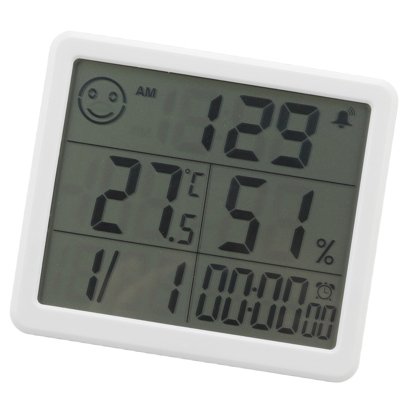 Digitales Thermometer-hygrometer Mit Wecker, Hochpräzisem Sensor Und 5-zoll-weißem Lcd-bildschirm.