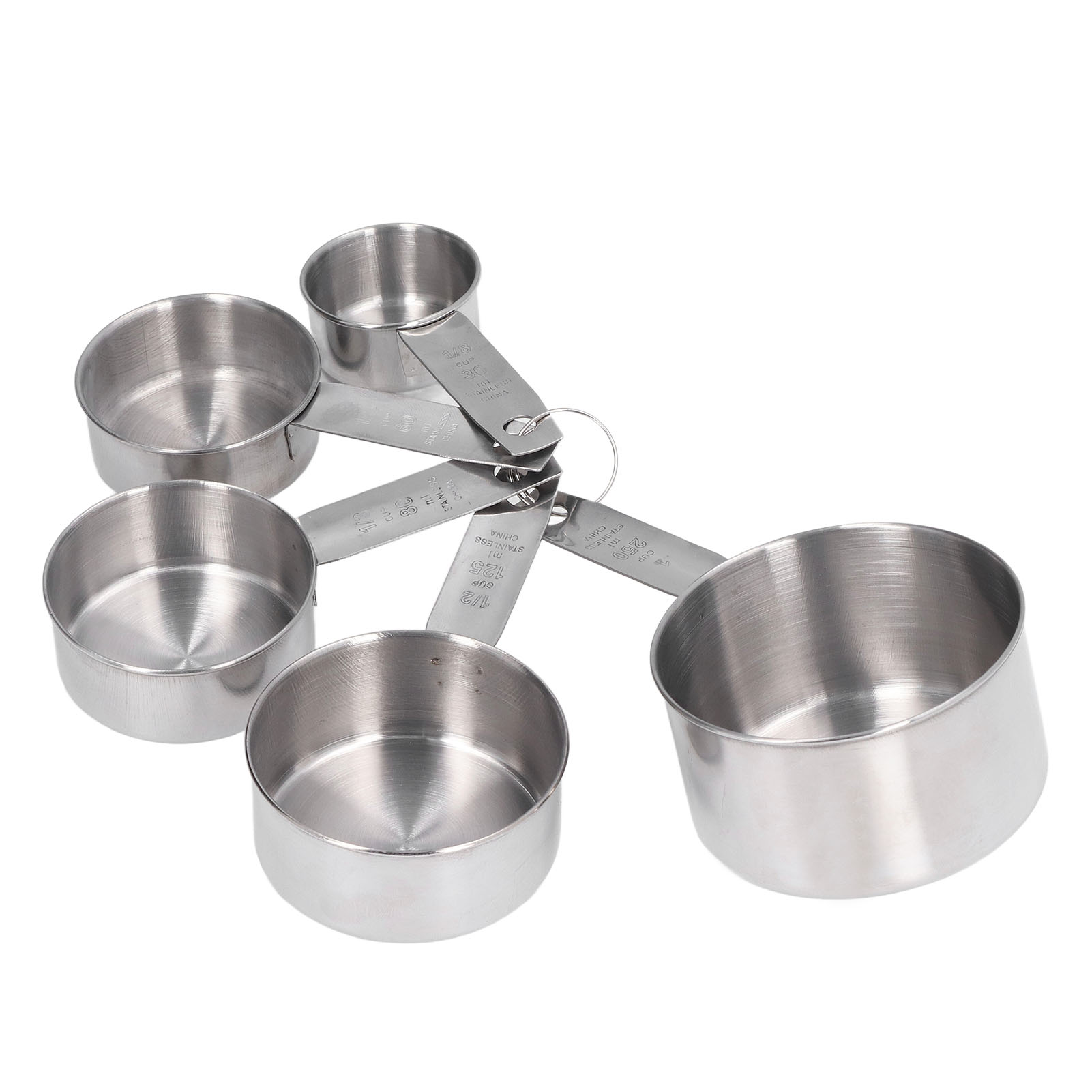 5-teiliges Set Stapelbarer Messbecher Aus Edelstahl Mit Skala – Küchenhelfer Zum Kochen Und Backen
