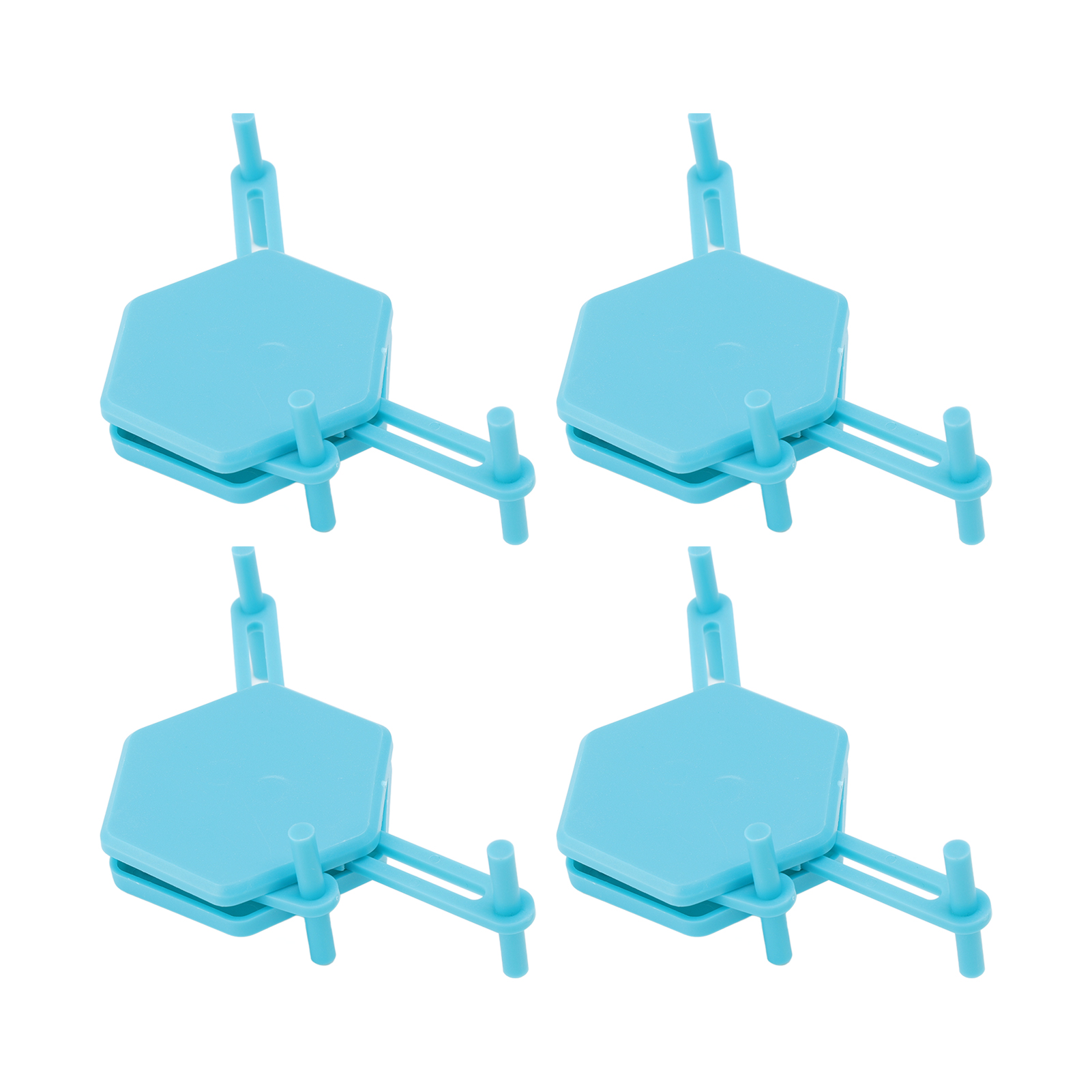 Set Mit 4 Eleganten, Verstellbaren Und Multifunktionalen Sechseckigen Untersetzern Für Getränke Und Kleine Gegenstände, Blau