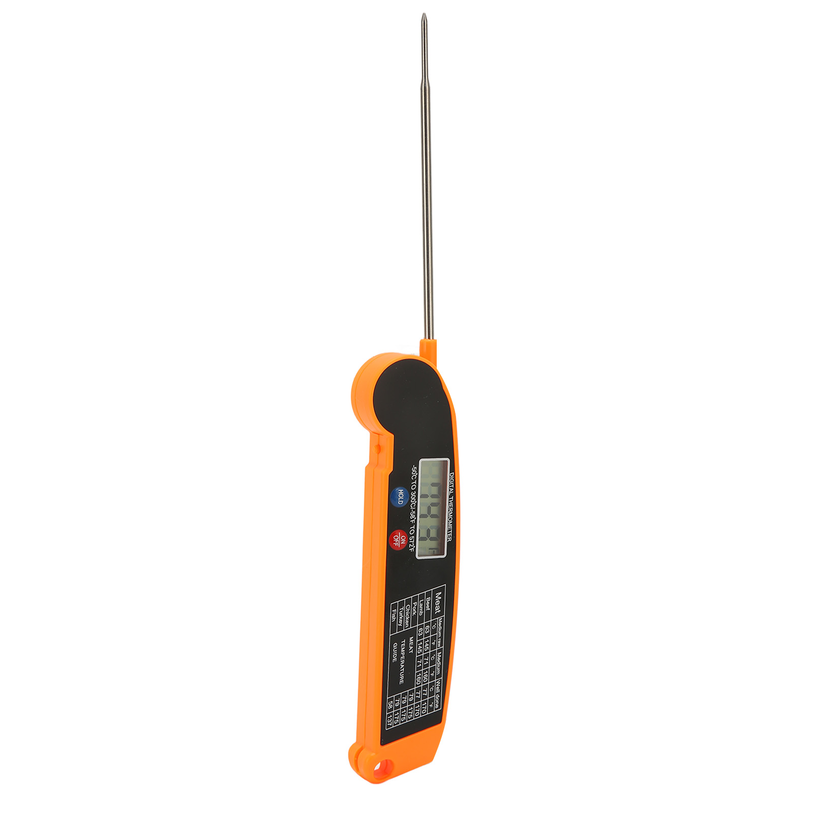 Multifunktionales Fleischthermometer Mit Sofortanzeige, Digitales Grillthermometer, Ideal Zum Kochen, Backen Und Grillen (orange).