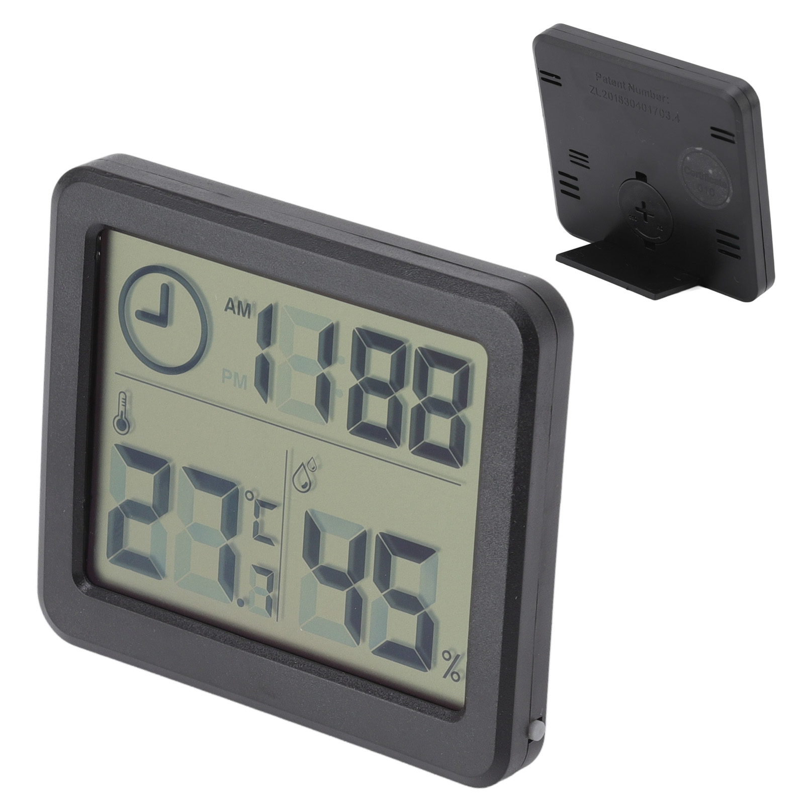 Hochpräzises Digitales Thermometer-hygrometer Mit Vier Stomata, 3,2-zoll-bildschirm, Schwarz.