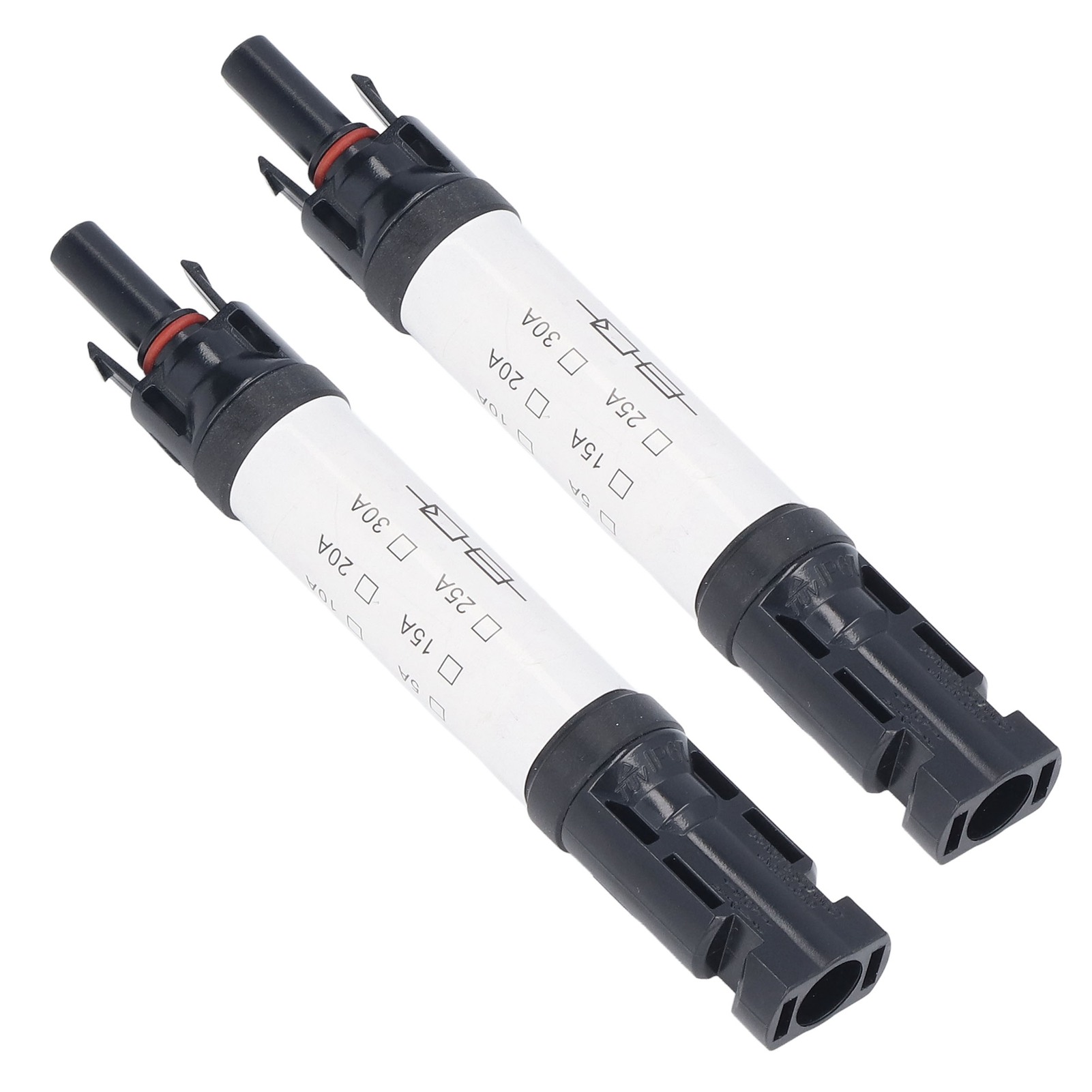 2er-set Solar-pv-steckverbinder, Ip68 Wasserdicht, Uv-beständig, 1000 V, Mit Integrierter Sicherung Für Solarkabel/regler, 30 A