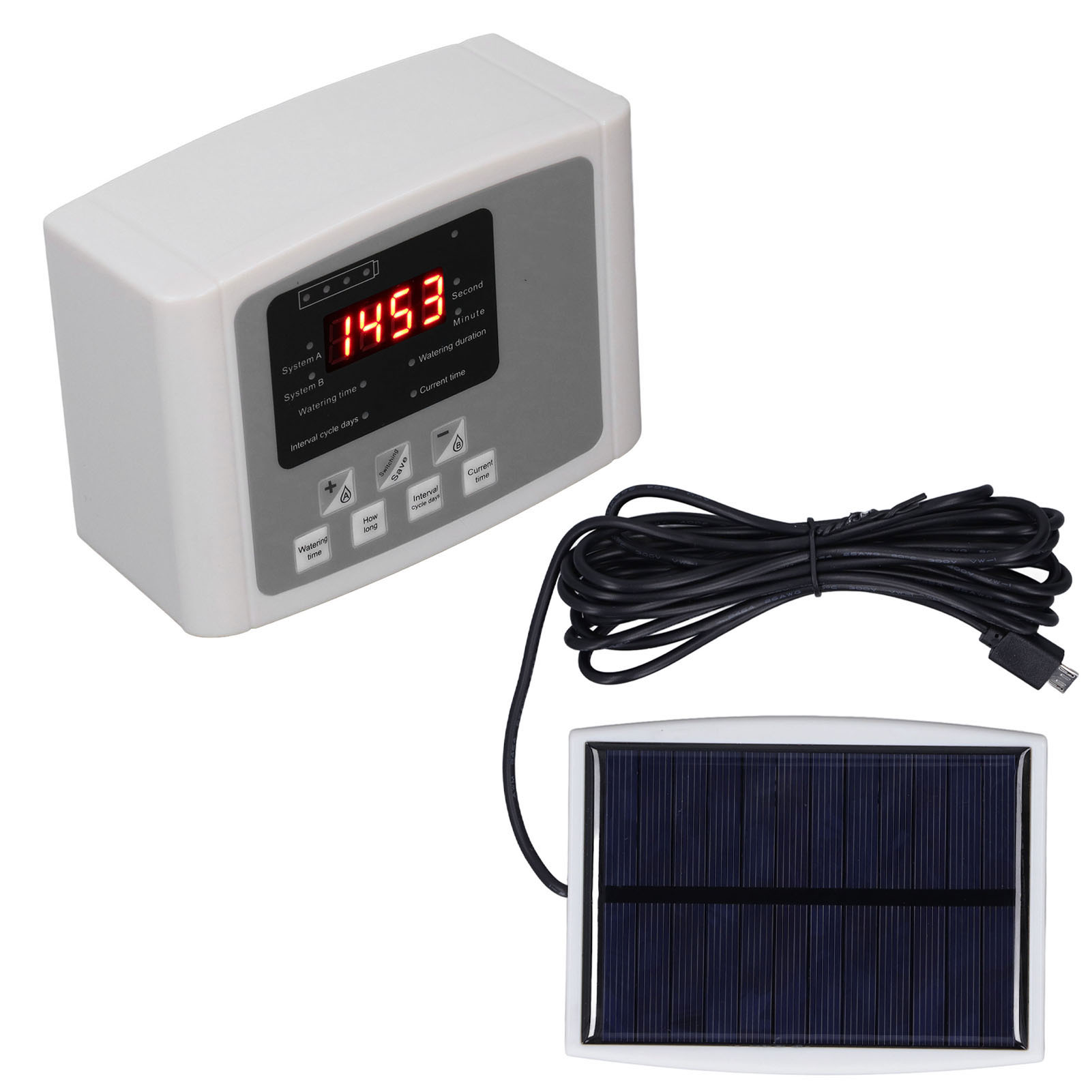 Automatisches Pflanzenbewässerungssystem, Bewässerungstimer, Solarbetrieben, Usb-ladeanschluss, Einzelpumpe, Automatische Blumenbewässerungsanlage