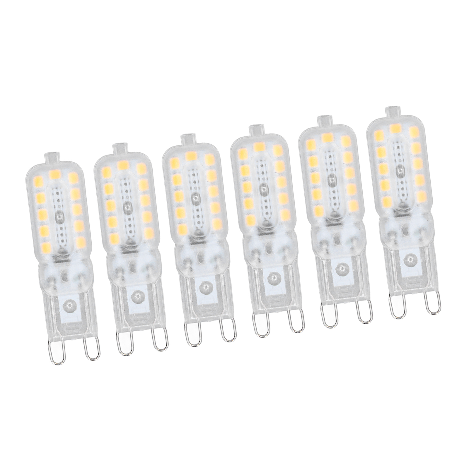 6er-pack G9 5w Led-lampen, 22 Leds, Dimmbar, Mit Transparenter Abdeckung, Für Decken-, Wand- Oder Tischleuchten. Neutralweiß, 110–140 V.