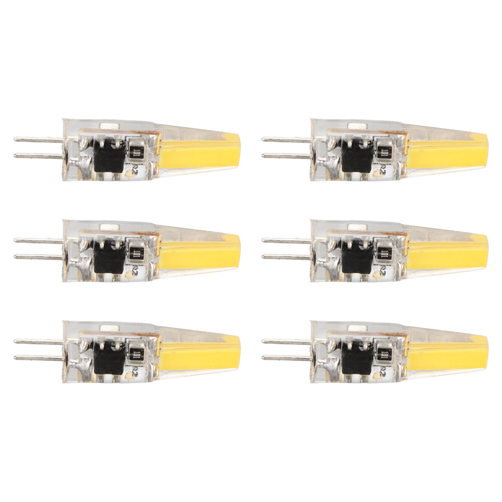 6er-pack G4 6w 500lm Cob-led-lampen Mit Silikagel, Energiesparend, Für Decken-, Wand- Und Tischleuchten, 220v, Warmweiß