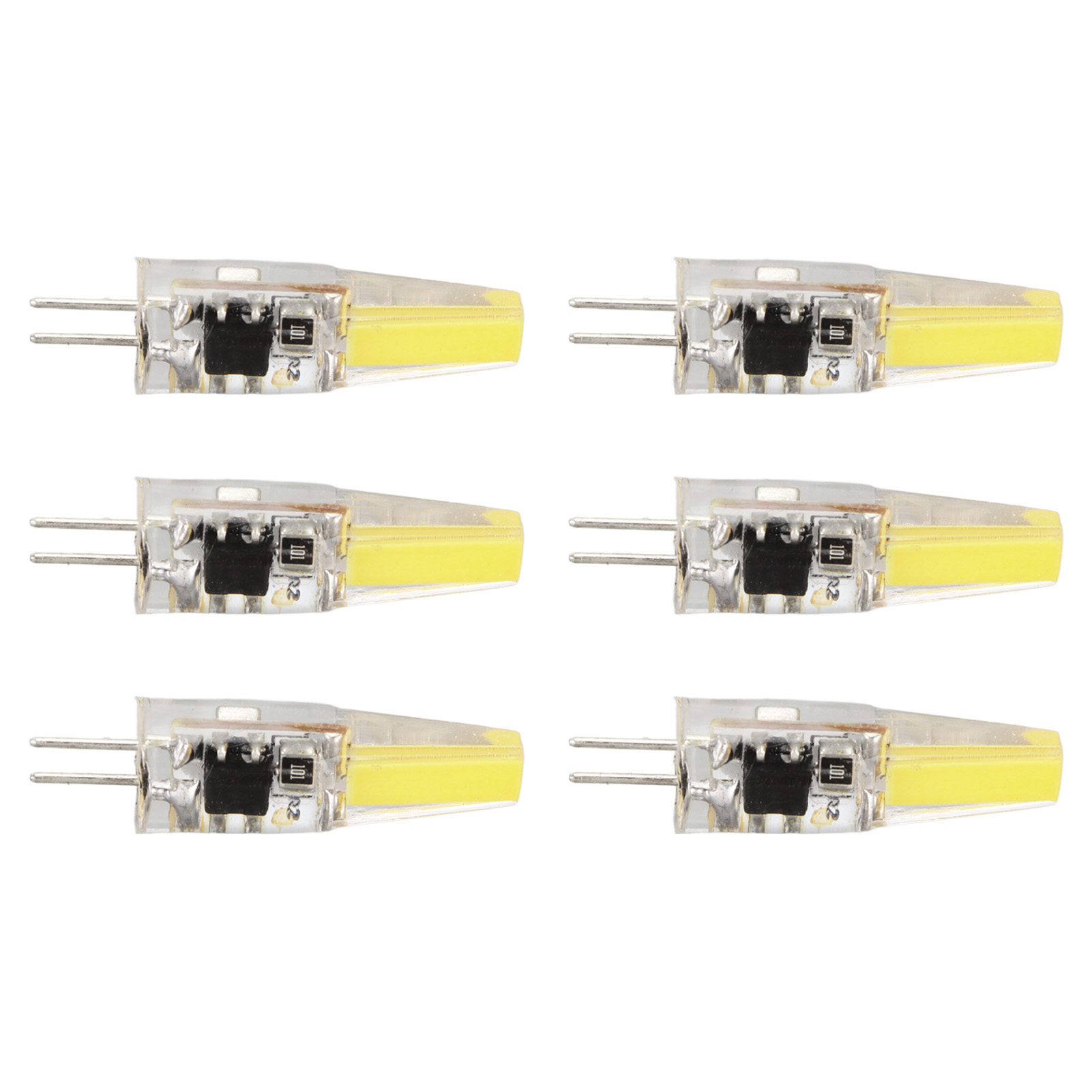 6er-pack G4 6w 500lm Cob-led-lampen Mit Silikagel, Energiesparend, Für Decken-, Wand- Und Tischleuchten, 220v, Kaltweiß