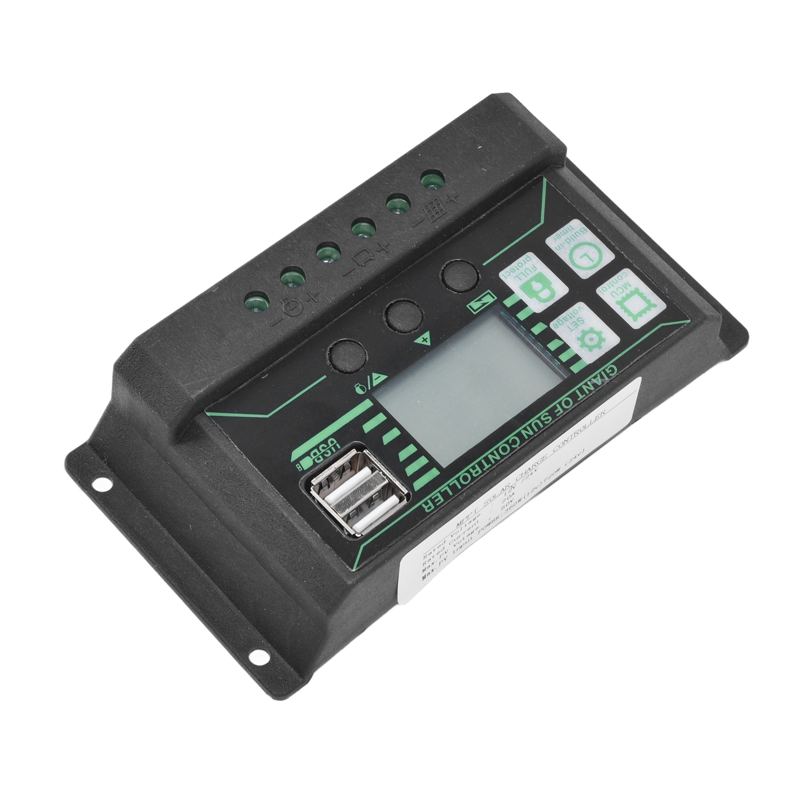 Solar-lade-/entladeregler Mit Einstellbarem Lcd-display, Pwm- Und Dual-usb-funktion, Mppt-solarpanel-regler, 20 A