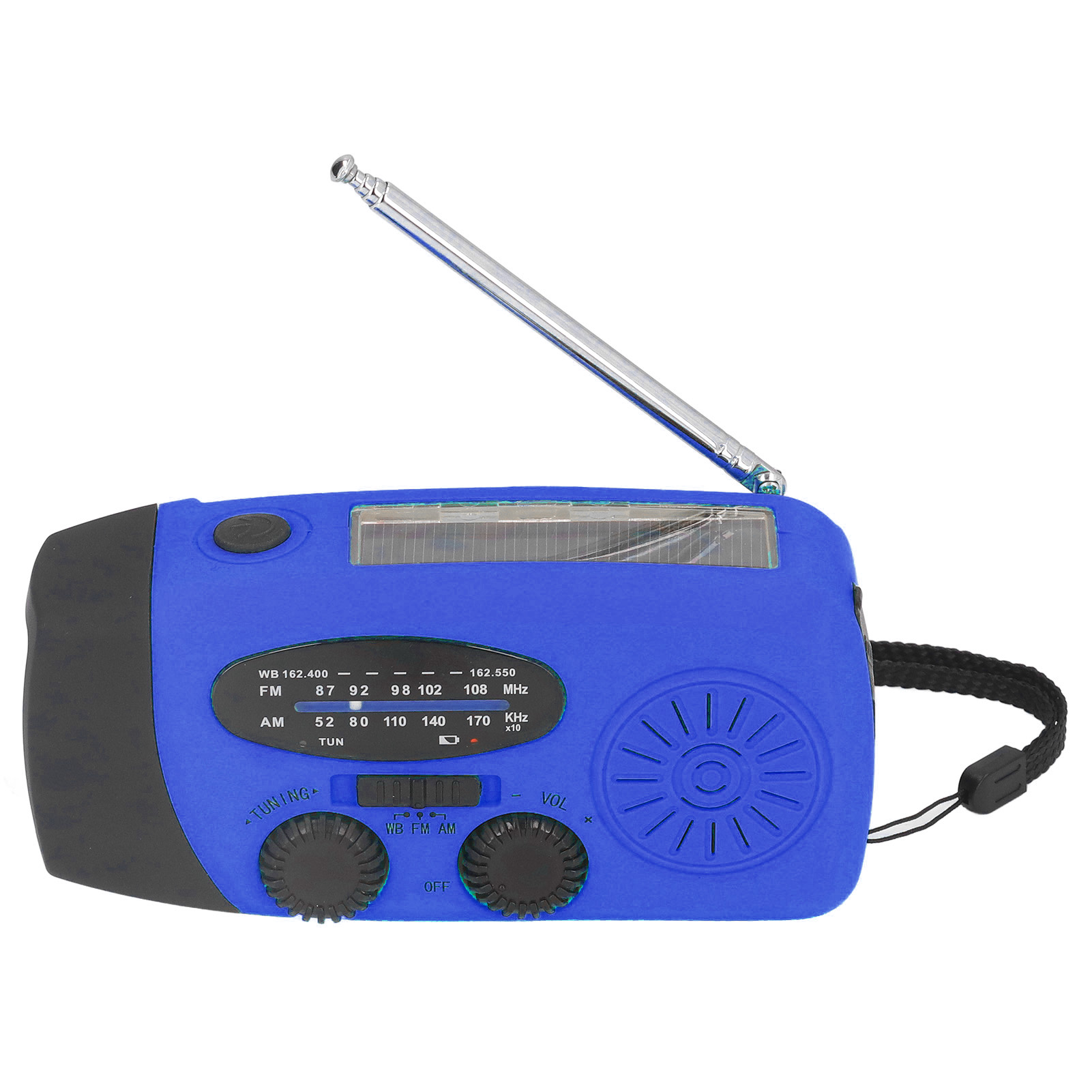 Handkurbel-solarradio, Multifunktionales Notfallradio Mit Led-beleuchtung Und Taschenlampe Für Camping, Blue America