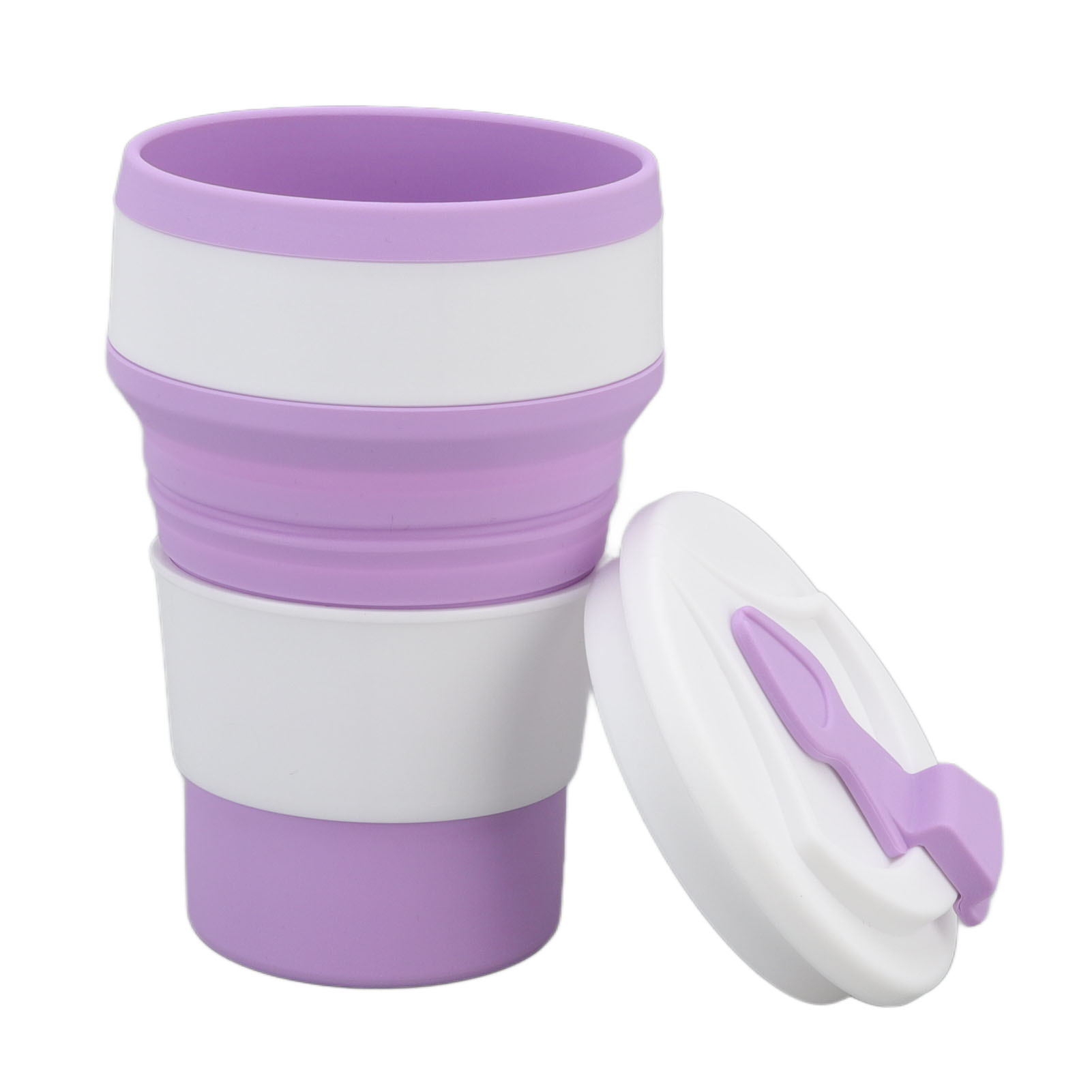 Faltbarer Silikonbecher (500 Ml), Tragbar Und Hitzebeständig, Ideal Für Wasser Oder Tee Im Freien, Perfekt Für Geschäfts- Und Urlaubsreisen. Farbe: Dunkelviolett.