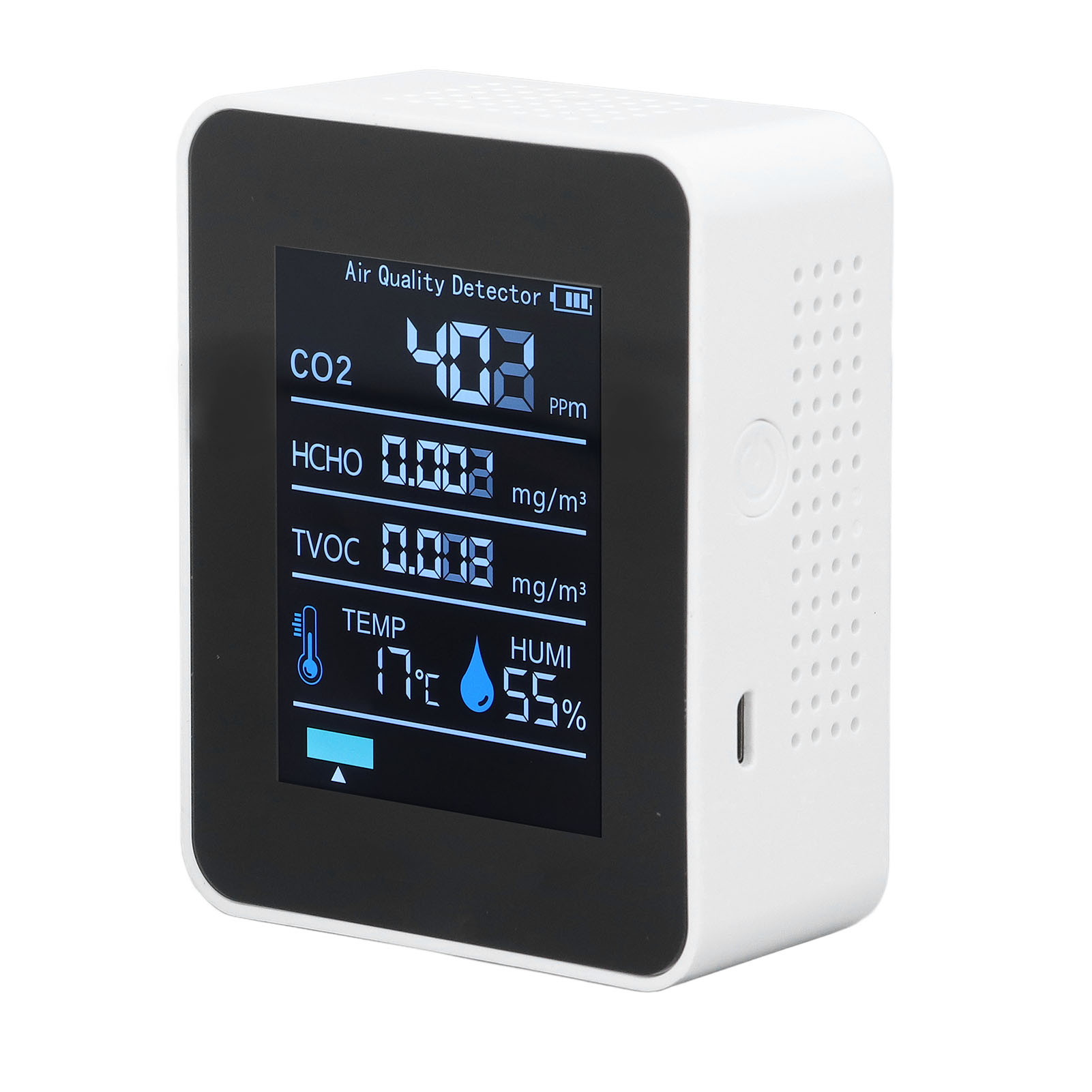 5-in-1-luftqualitätsmonitor Mit Bluetooth-app, Kohlendioxid-detektor, Usb-ladefunktion, Tvoc-messung, Temperatur-, Feuchtigkeits-, Hcho- Und Co2-tester