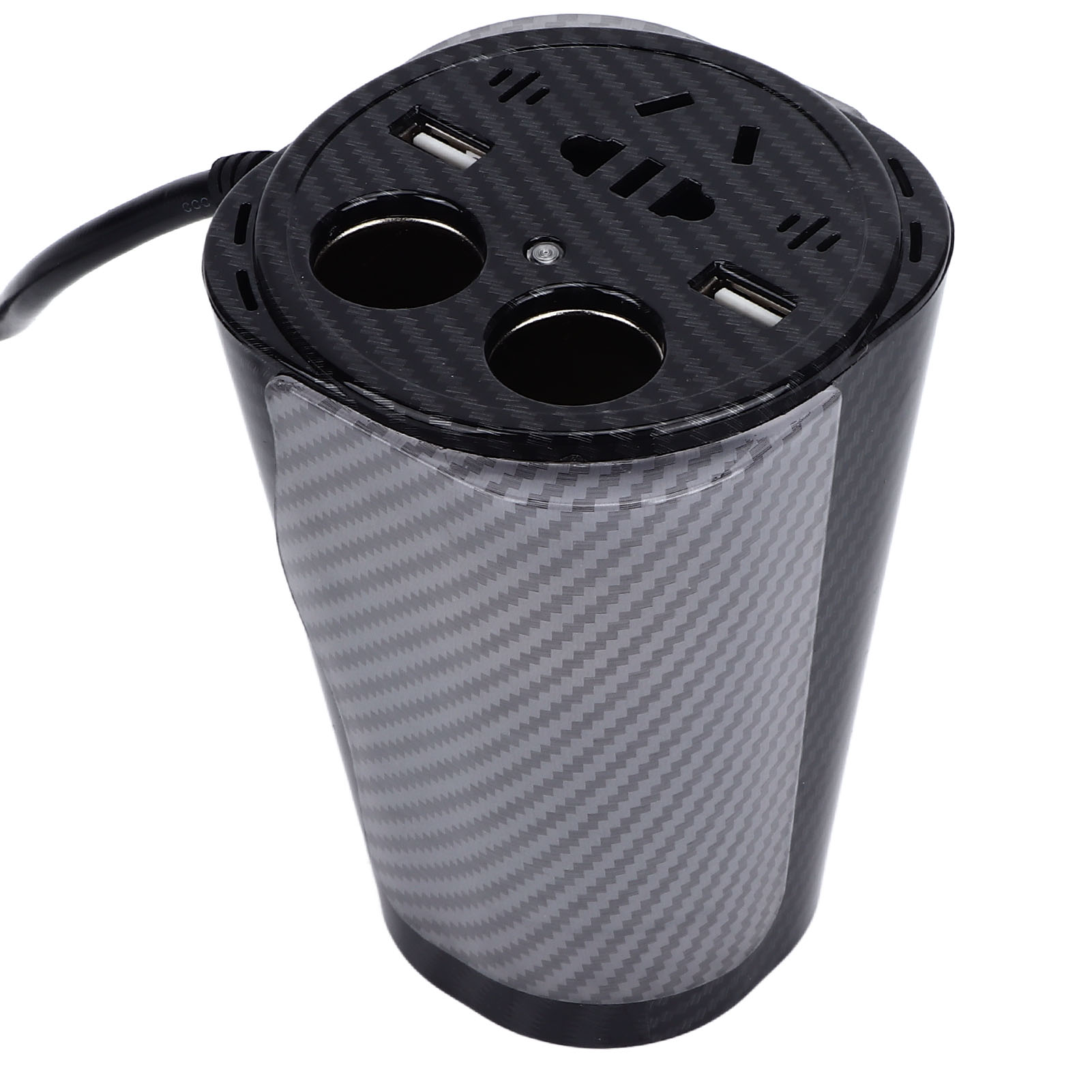 150-w-kfz-stromwandler Mit Sprachgesteuerter, Farbiger Led-ambientebeleuchtung, Usb-ladefunktion, Gehäuse Aus Aluminiumlegierung In Becherform, 12 V Auf 220 V Ausgangsspannung (205–235 V)