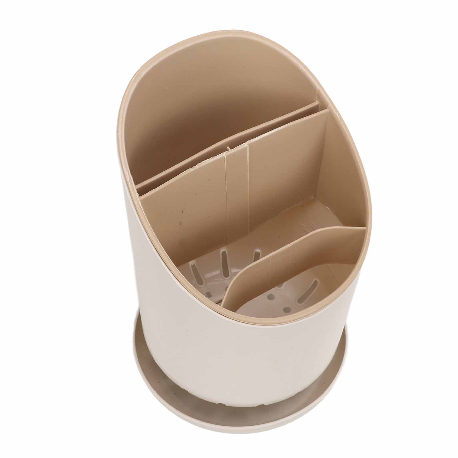 Besteckhalter, Essstäbchen-aufbewahrungskorb, Löffelabtropfer, Beige Küchenorganizer