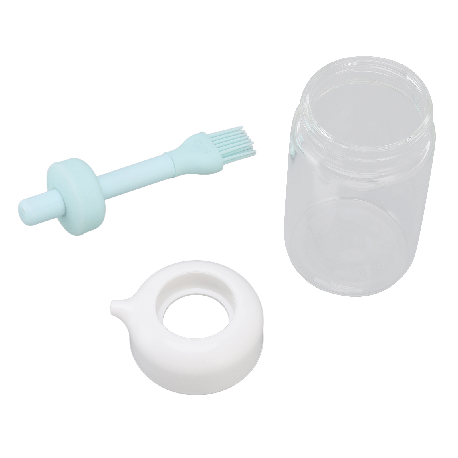 2-in-1-ölspender Mit Druckfunktion, Glasflasche Mit Silikonpinsel, 230 Ml, Blau