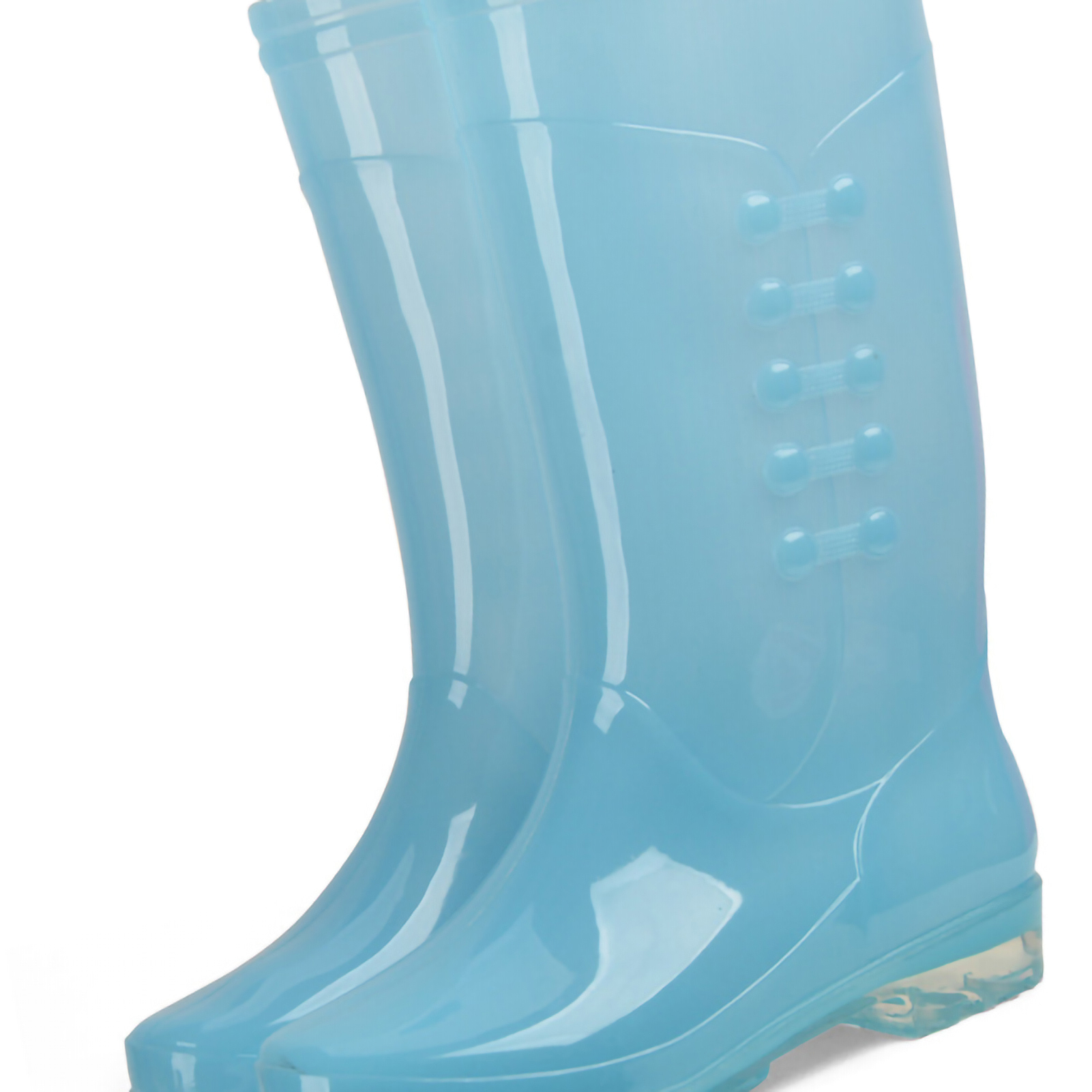 Hohe, Rutschfeste, Wasserdichte Regenstiefel Aus Transparentem Pvc Mit Weichem Baumwollfutter Für Erwachsene Damen, Blau, Größe 39