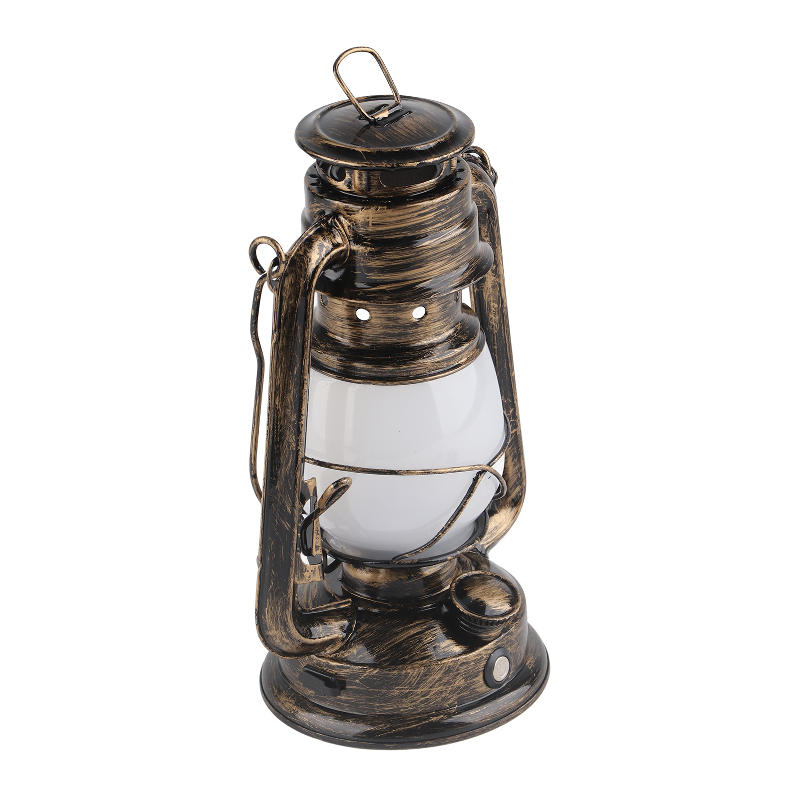 Led-laterne, Campinglampe, Wiederaufladbar, Retro-stil, Tragbar, Eu-stecker, 110–240 V, Warmweißes Licht, Bronze