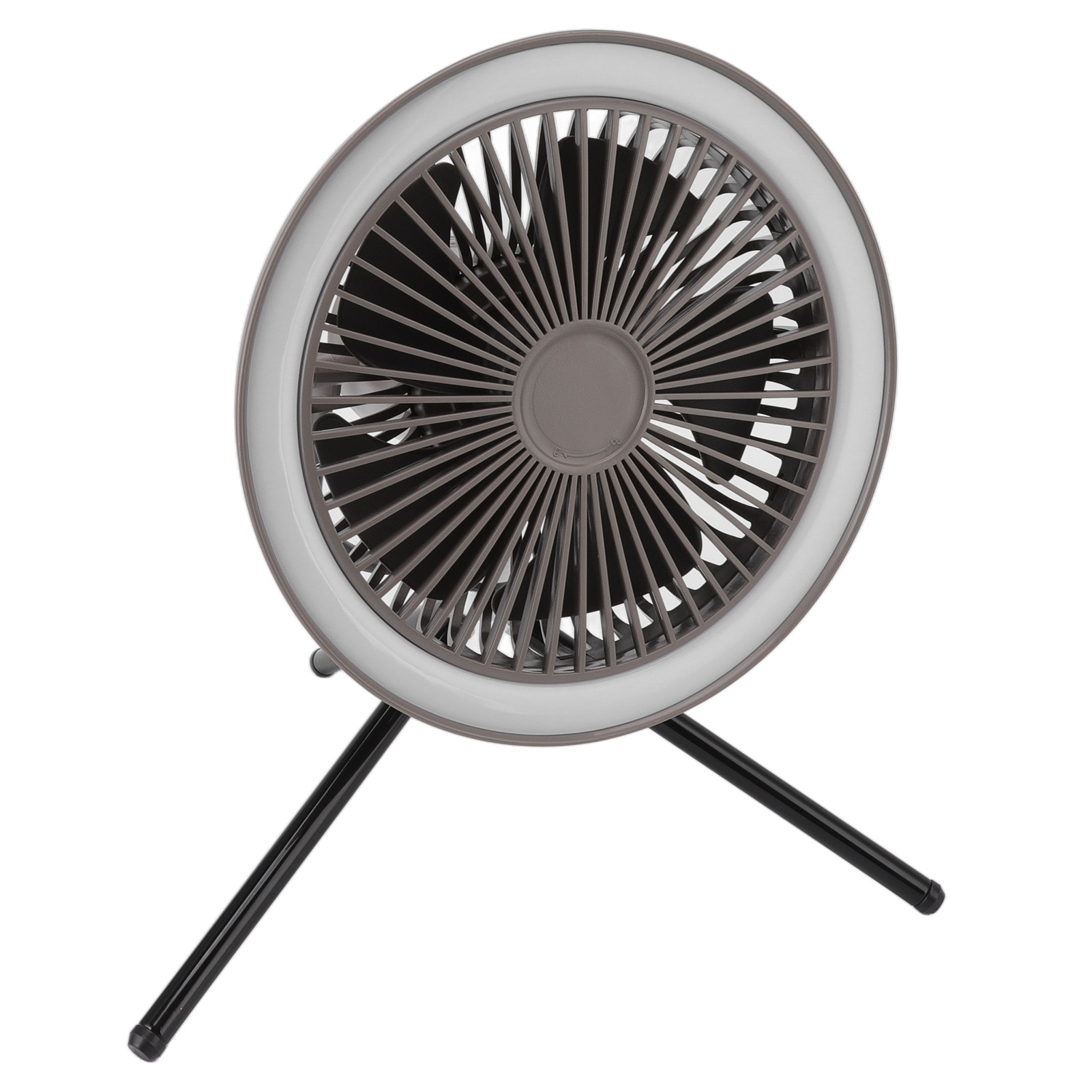 Heller Campingventilator Mit 3 Geschwindigkeitsstufen, 3,7 V 2 A Usb-ladeanschluss, Inklusive Ständer, Grau.