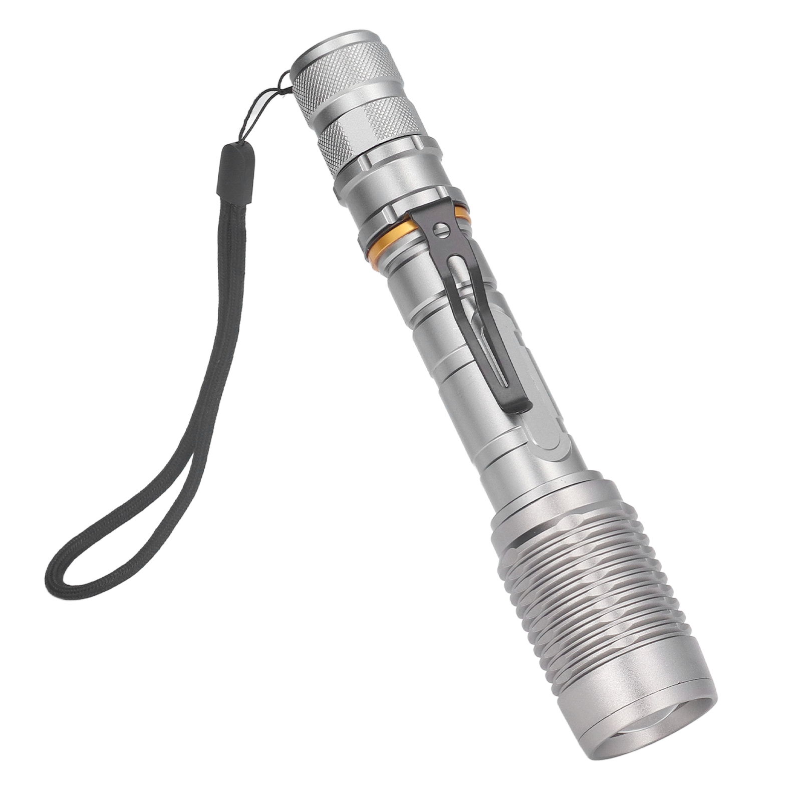 Teleskop-taschenlampe Mit Zoomfunktion, 5 Leuchtmodi, 5000 Lm, Wasserdicht, Leistungsstark, Ideal Für Outdoor-abenteuer, Camping Und Zuhause (grau).