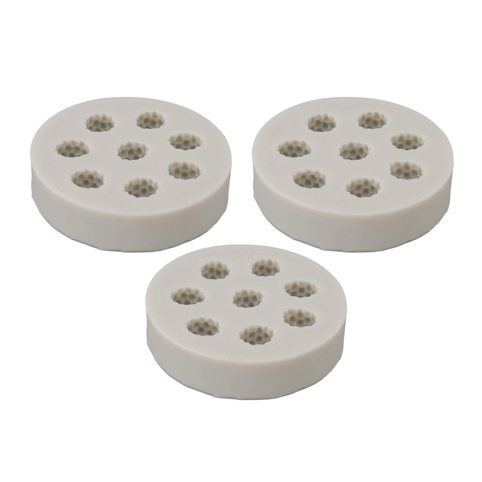 3-teilige Silikonform In Himbeerform, Leicht Zu Entformen, Flexibel, Weich, Grau, Ideal Zum Backen Von Kuchen, Fondant Und Schokolade.