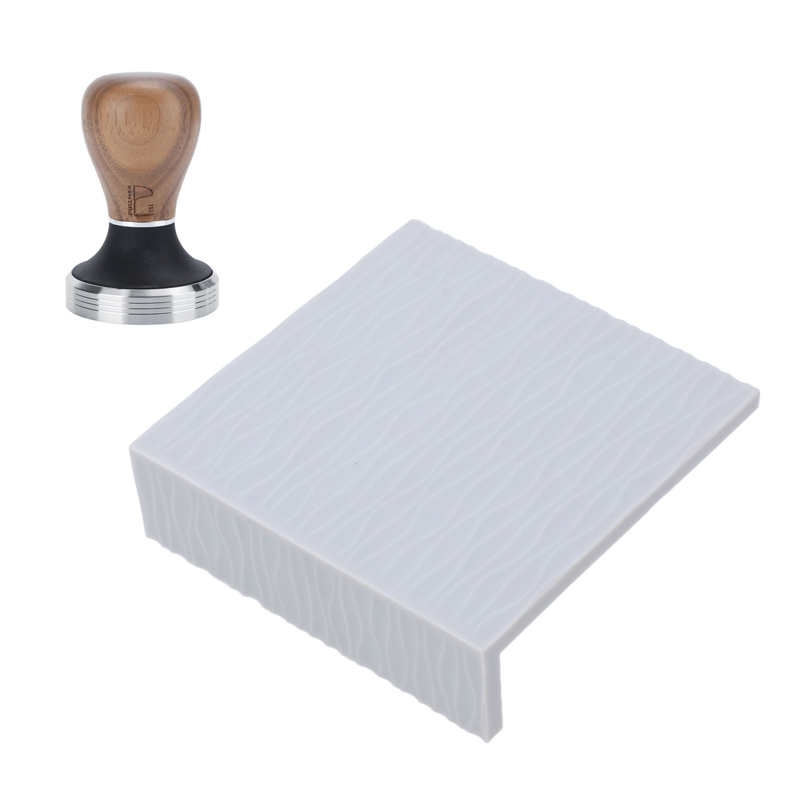 Silikon-kaffeetampermatte, Edelstahltamper Und 58-mm-holztamper Für Die Küche (grau)